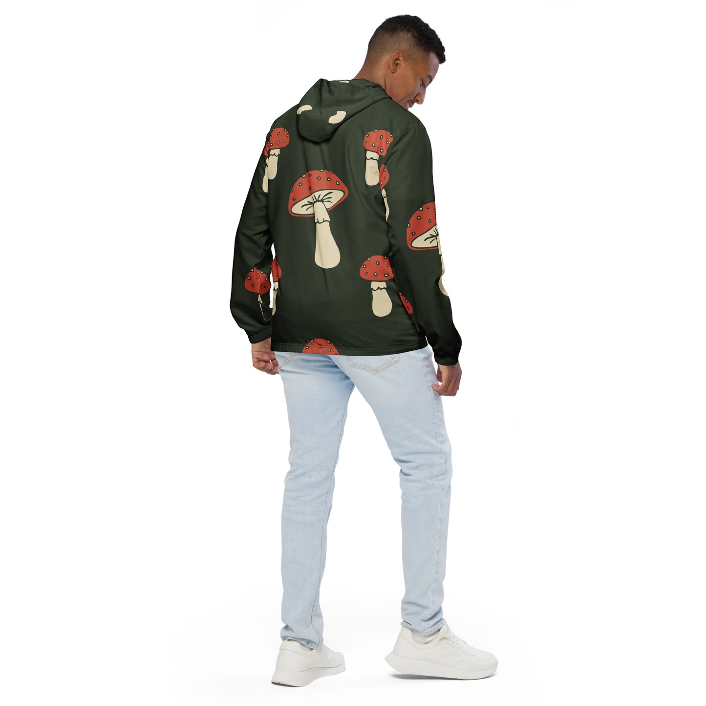 Veste coupe-vent pour homme imprimée – À capuche, doublée, imperméable et respirante – Minimaliste