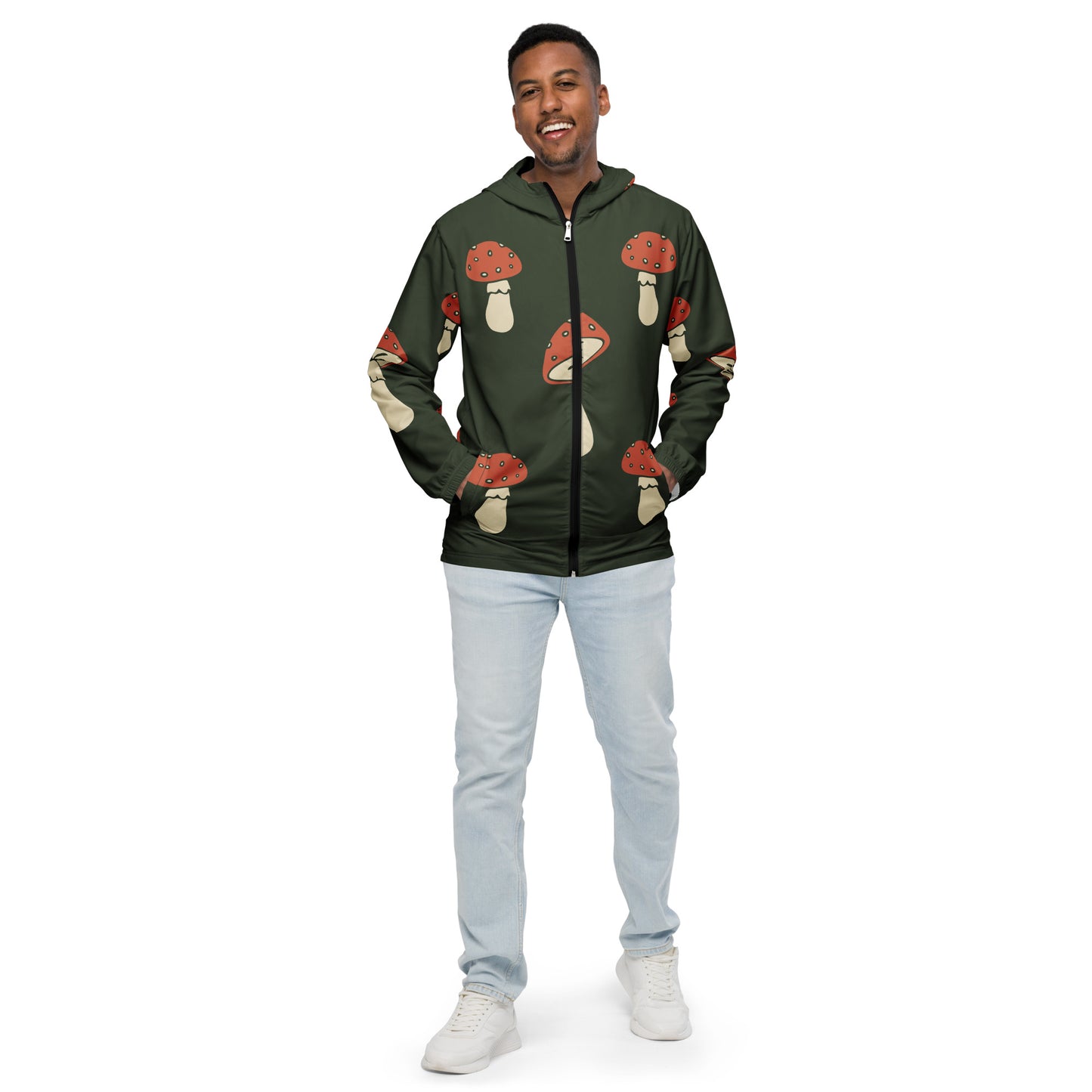 Veste coupe-vent pour homme imprimée – À capuche, doublée, imperméable et respirante – Minimaliste