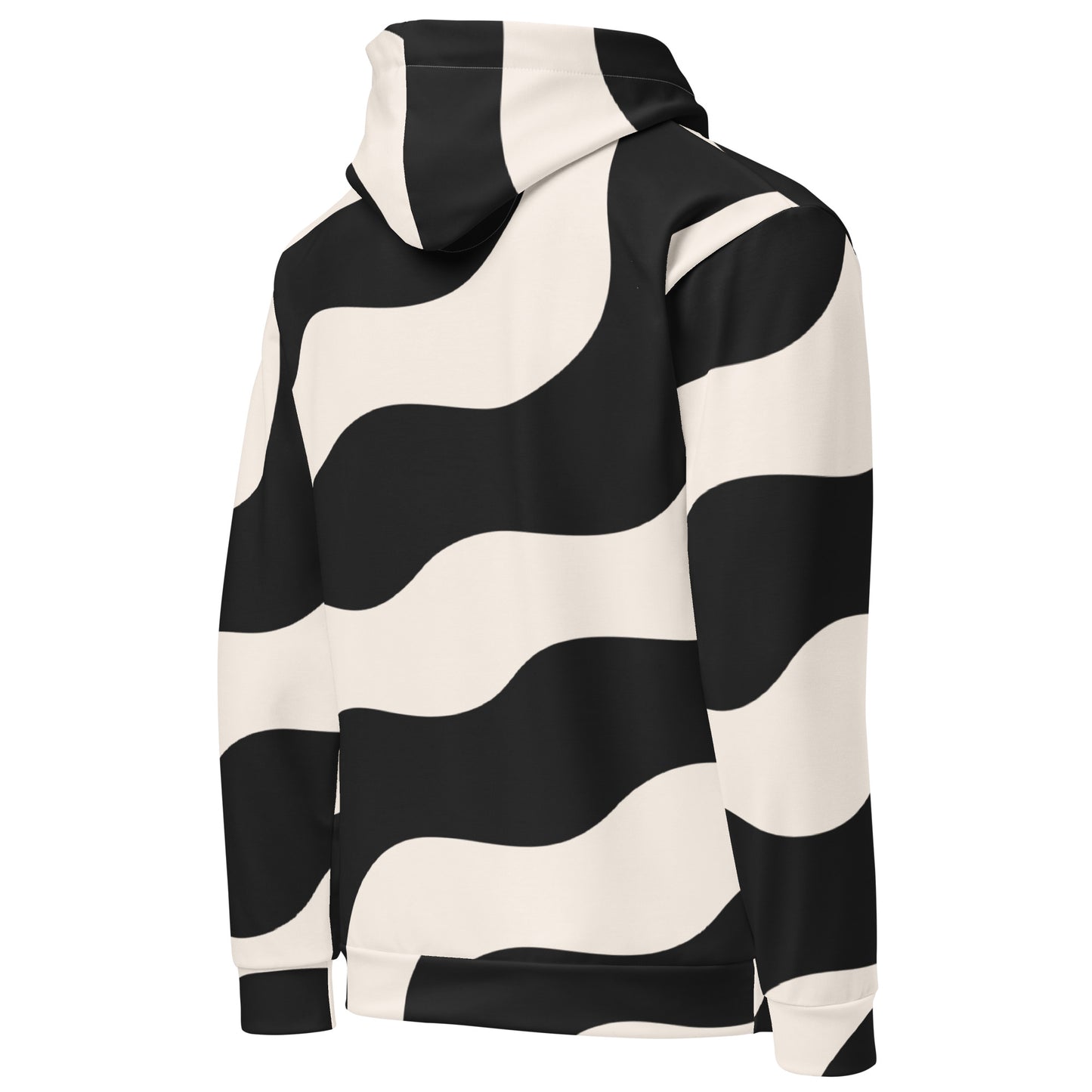 Sweat à capuche pour homme - Beige & Noir – Confort durable, matière recyclée – Graphique Minimaliste