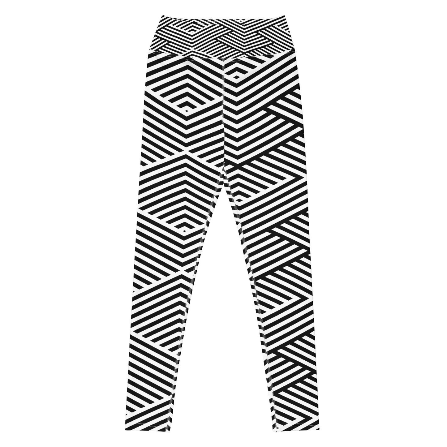 Legging de yoga pour femme – Blanc & Noir – Stretch, taille haute, séchage rapide – Graphique Minimaliste