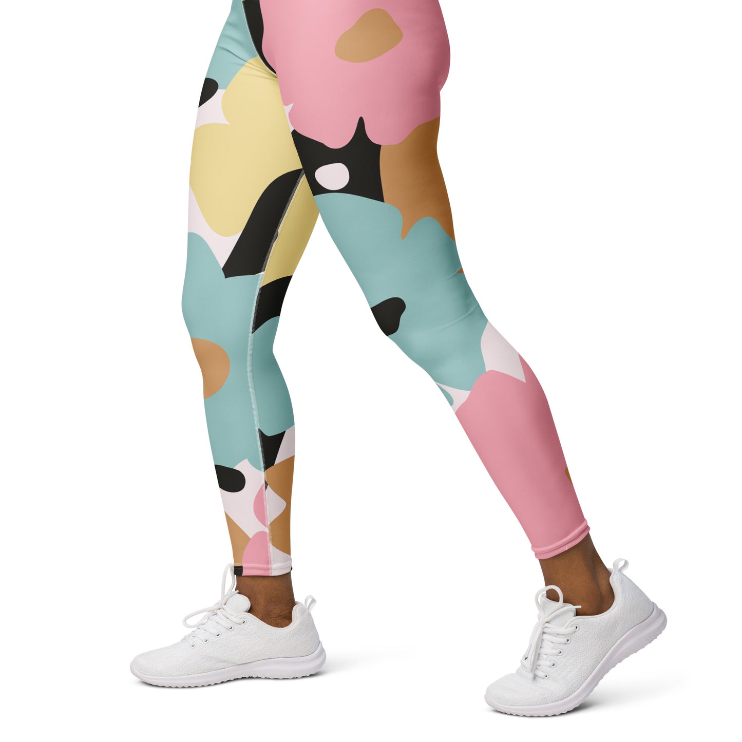 Legging de yoga pour femme – Fleuri, Pastel – Stretch, taille haute, séchage rapide – Minimaliste