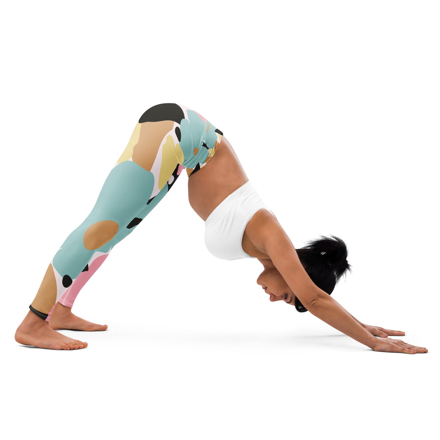 Legging de yoga pour femme – Fleuri, Pastel – Stretch, taille haute, séchage rapide – Minimaliste