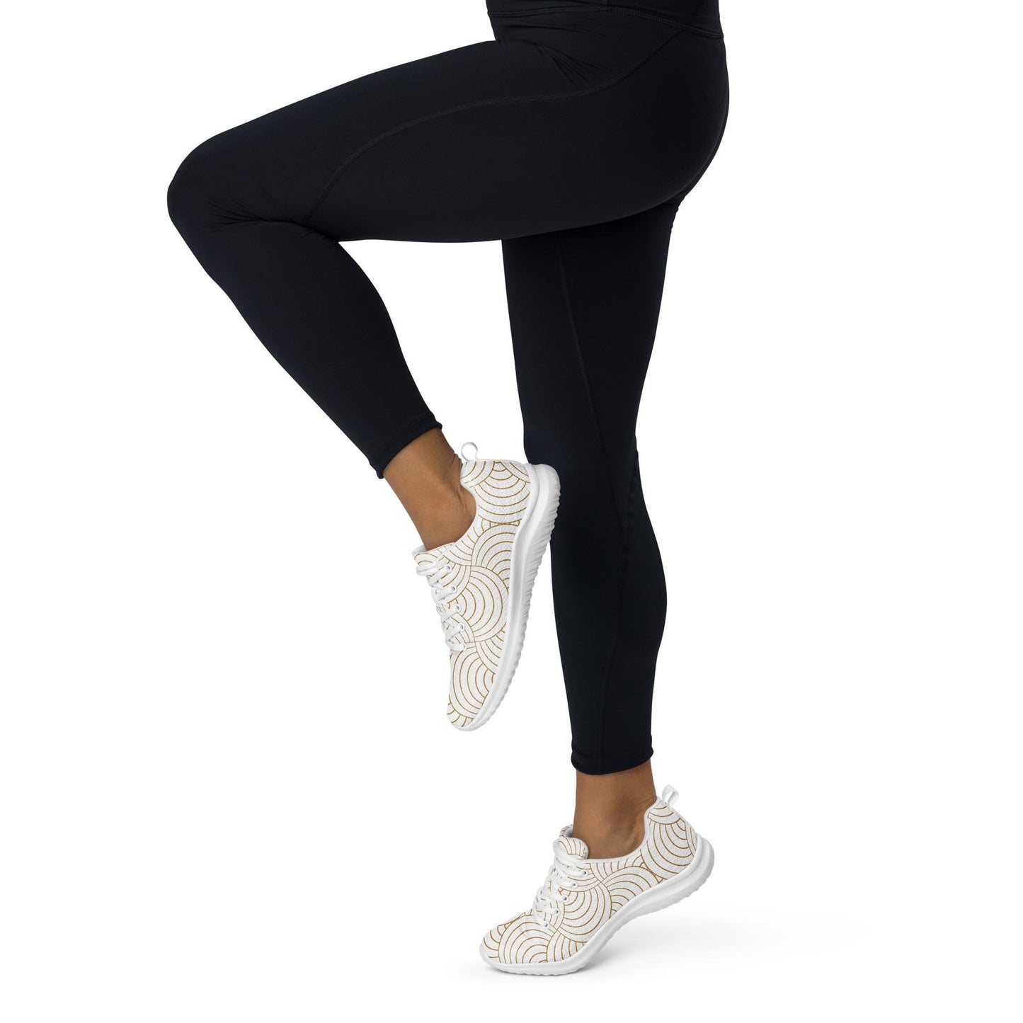 Chaussures de sport pour femme - Blanc et Or – Tennis en toile légères et confortables – Graphique