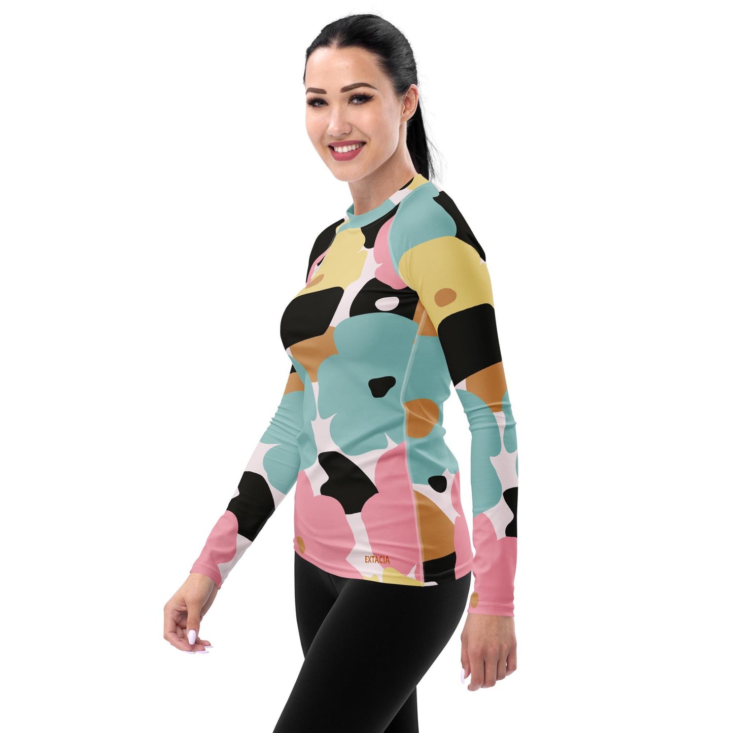 Rash guard pour femme – Fleuri, Pastel – Anti-UV*, séchage rapide, respirant – Minimaliste