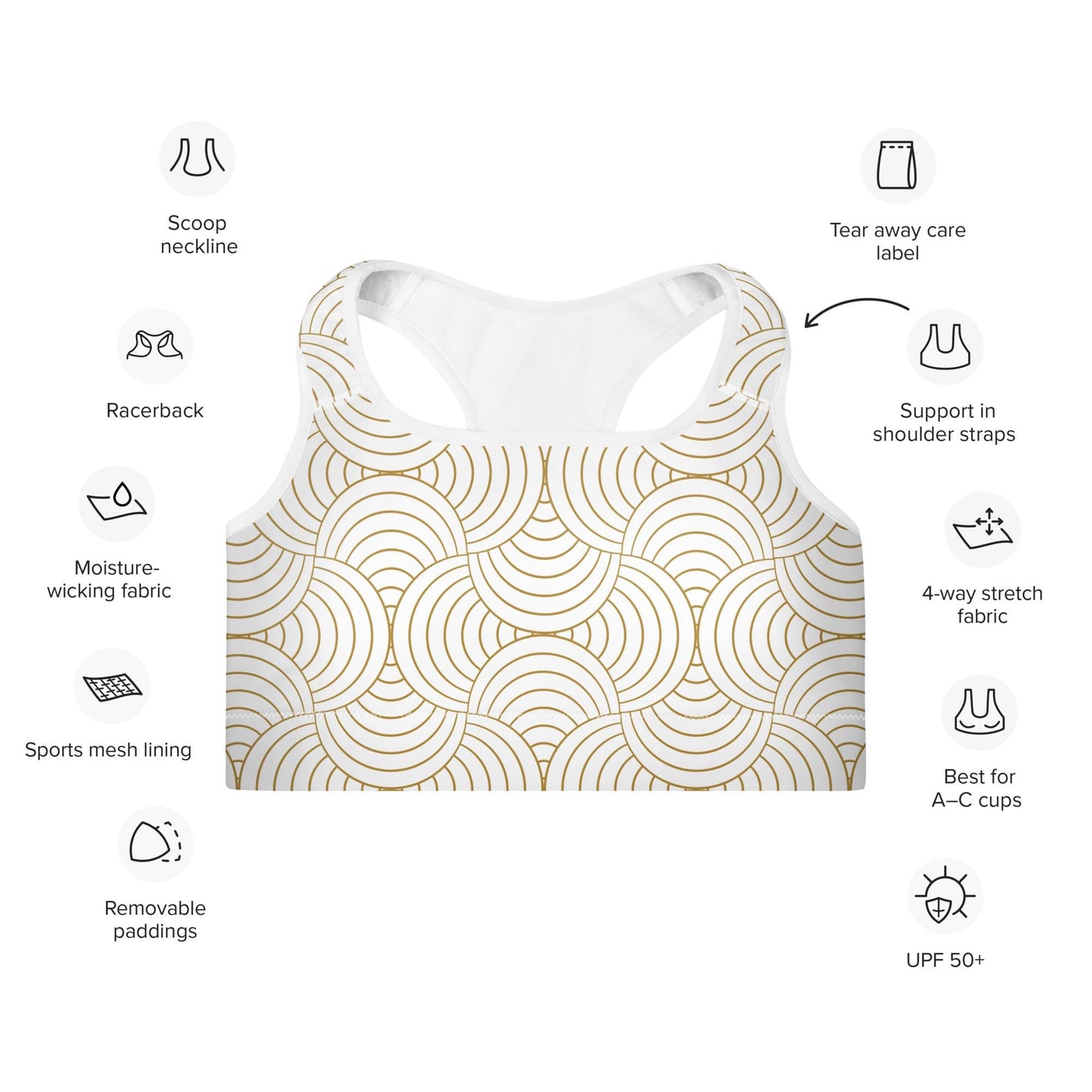 Brassière de Sport Rembourrée pour femme - Confortable - Yoga, Fitness, Running, gymnastique, tennis, danse - cadeau, anniversaire, noël
