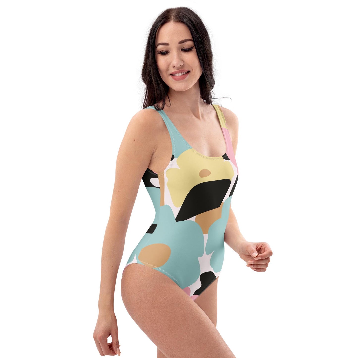 Maillot de bain 1 pièce pour femme – Fleuri, Pastel – Confort, maintien & séchage rapide – Minimaliste