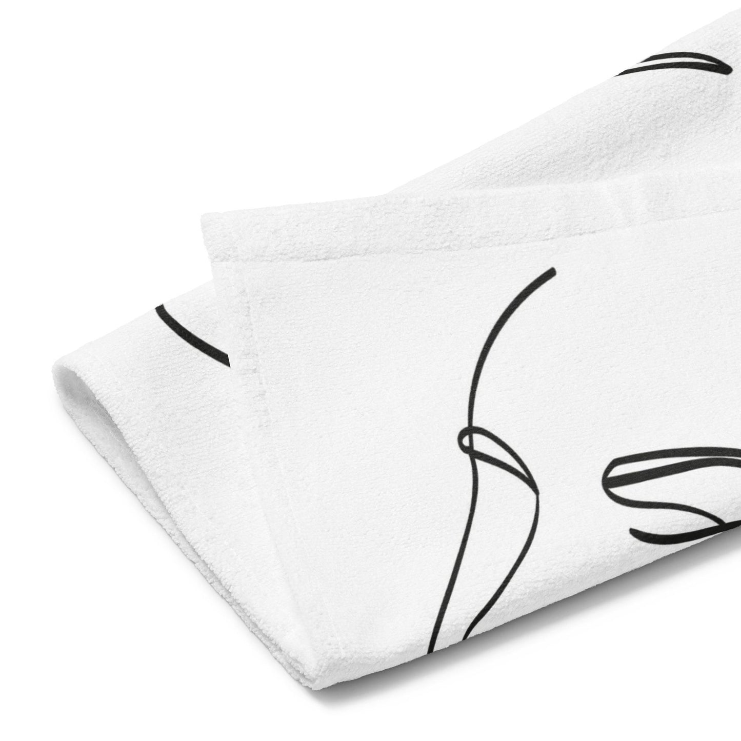 Essuie main en coton – Tissu doux, Absorbant, Personnalisable – Cuisine, Salle de bain, Cadeau Unique - Design Minimaliste Calligraphie