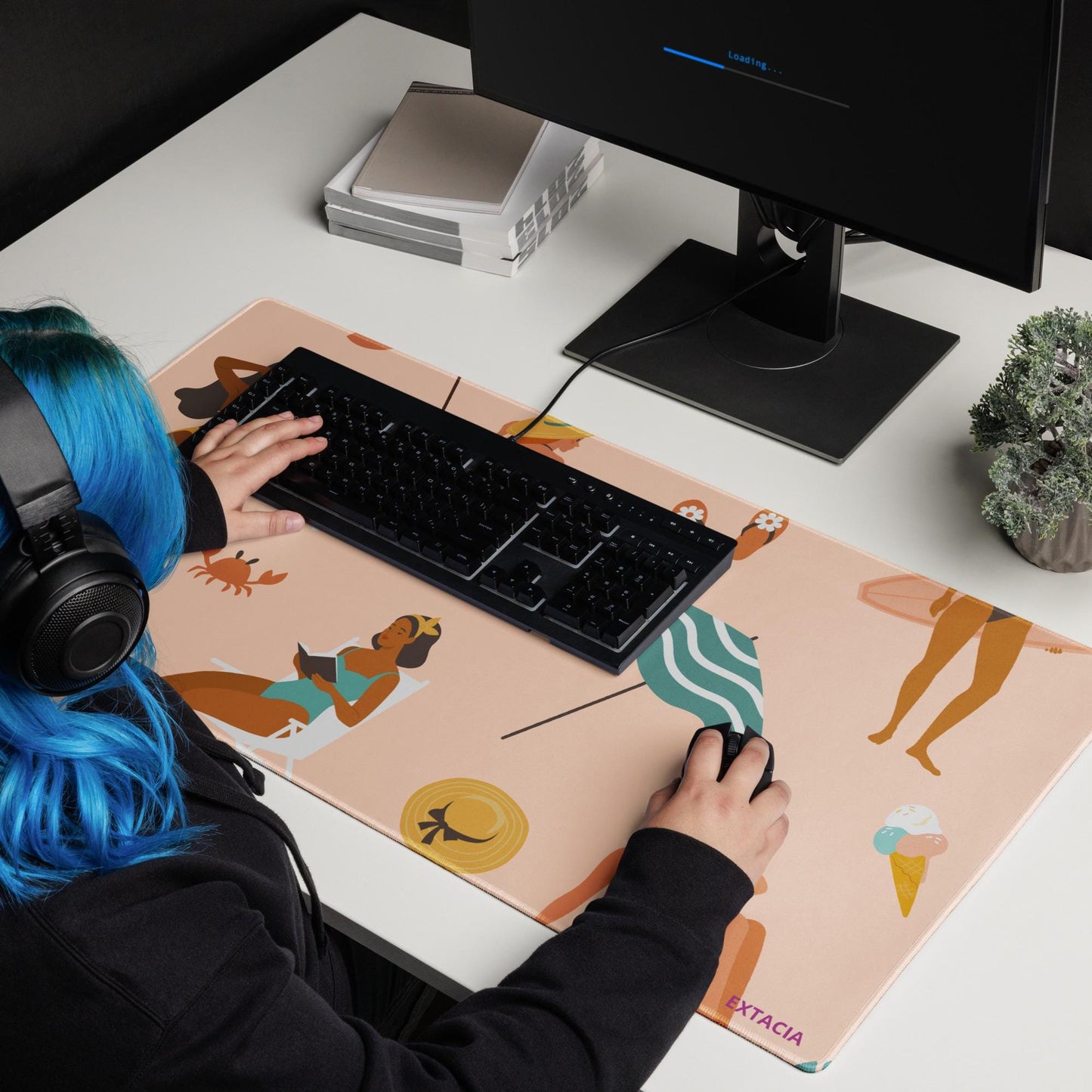 Tapis de Souris Gaming XXL - design minimaliste - surface lisse, base antidérapante, grand format, confortable, durable - Accessoire bureau