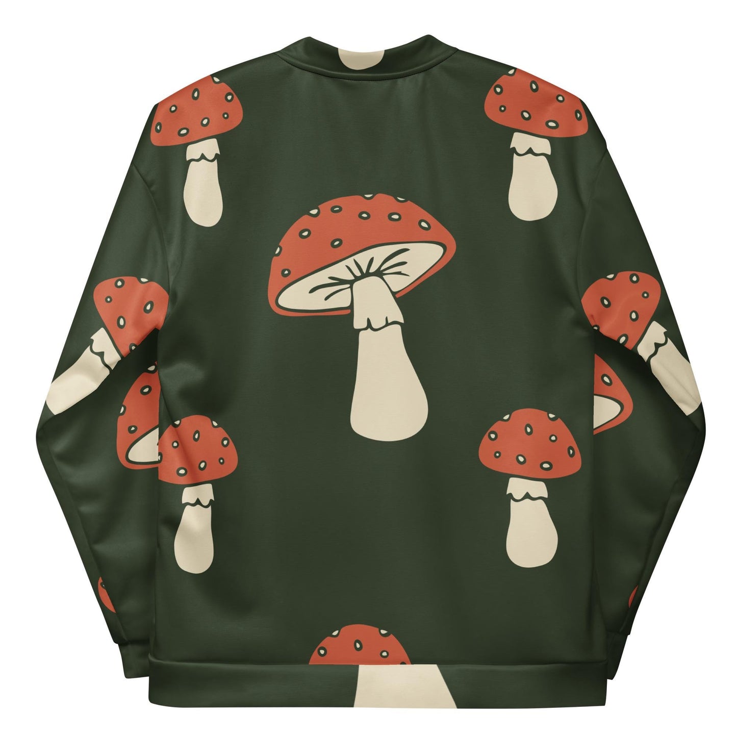 Veste bombardier pour homme - Vert Champignon – Zippée, doublure polaire brossée – Minimaliste