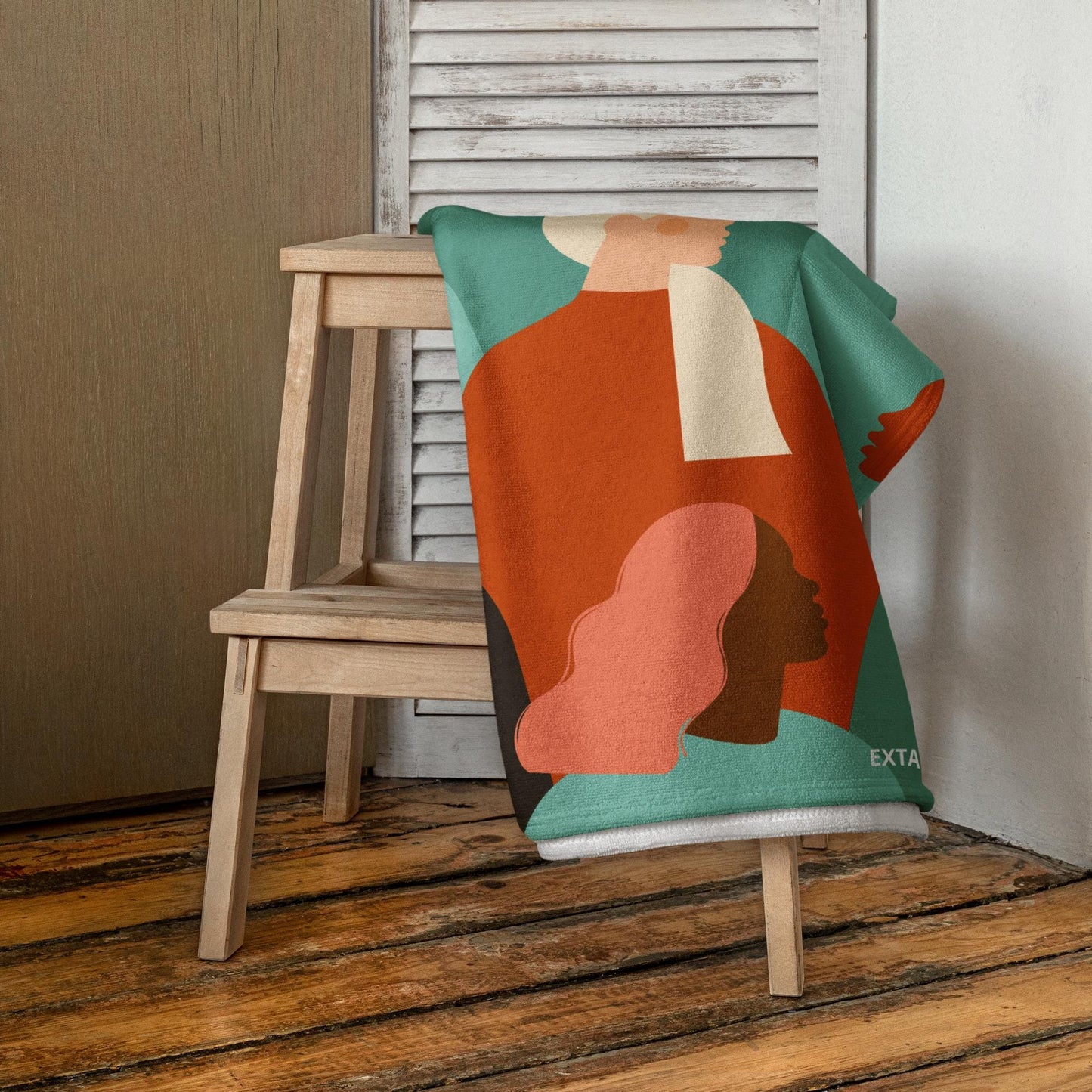Serviette de Bain en Coton – Serviette de plage - Douce, Absorbante, Compacte - Voyage, cadeau Design Silhouettes Feminines, Femmes
