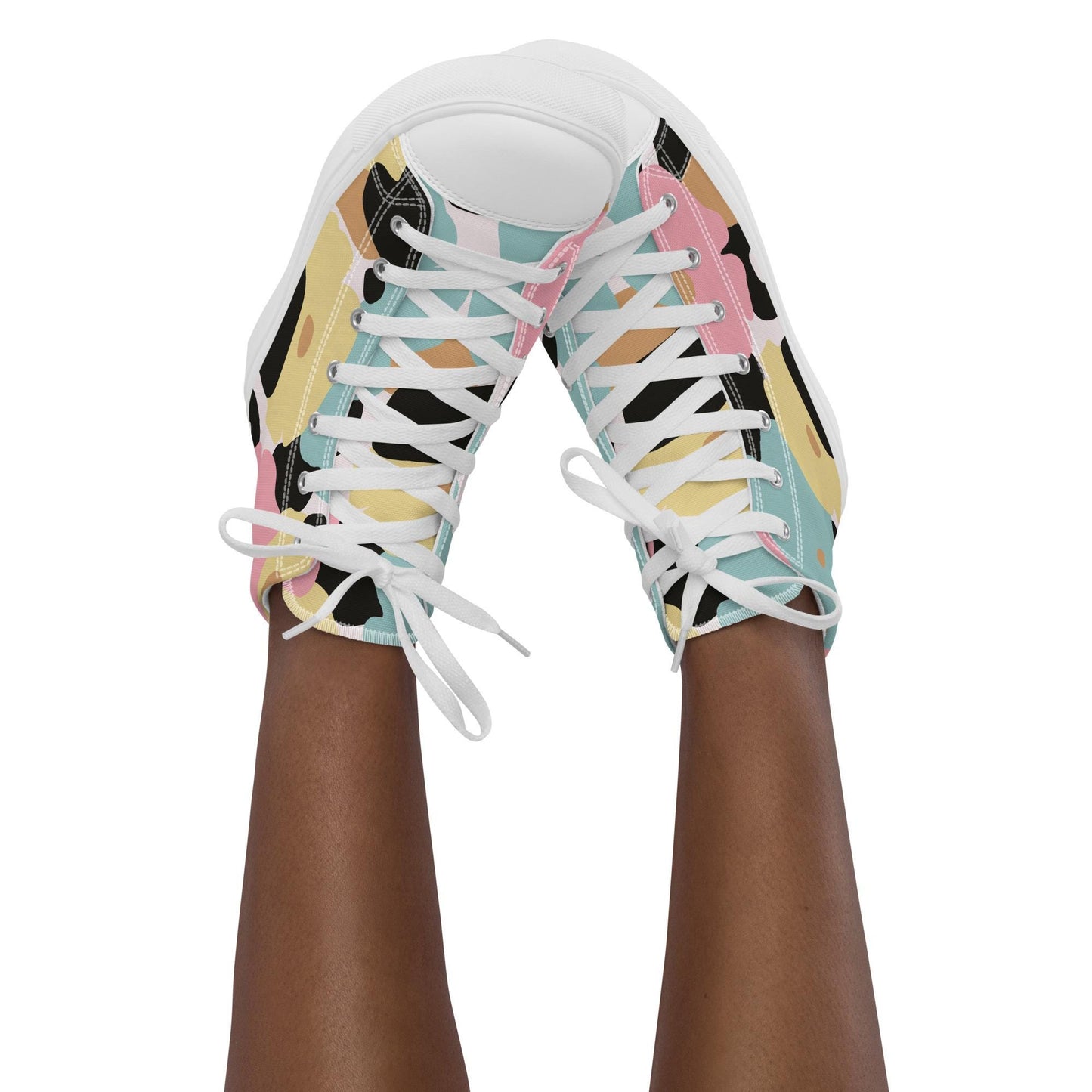 Baskets hautes en toile femme - Fleuri, Pastel – Légères et confortables – Minimaliste