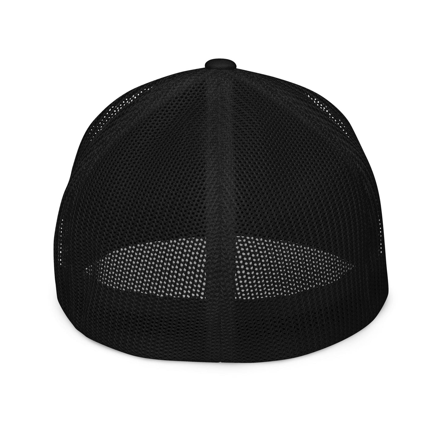 Casquette noire avec dos en maille et motif brodé - snapback non ajustable - unisexe - streetwear, accessoire mode, cadeau, été comme hiver