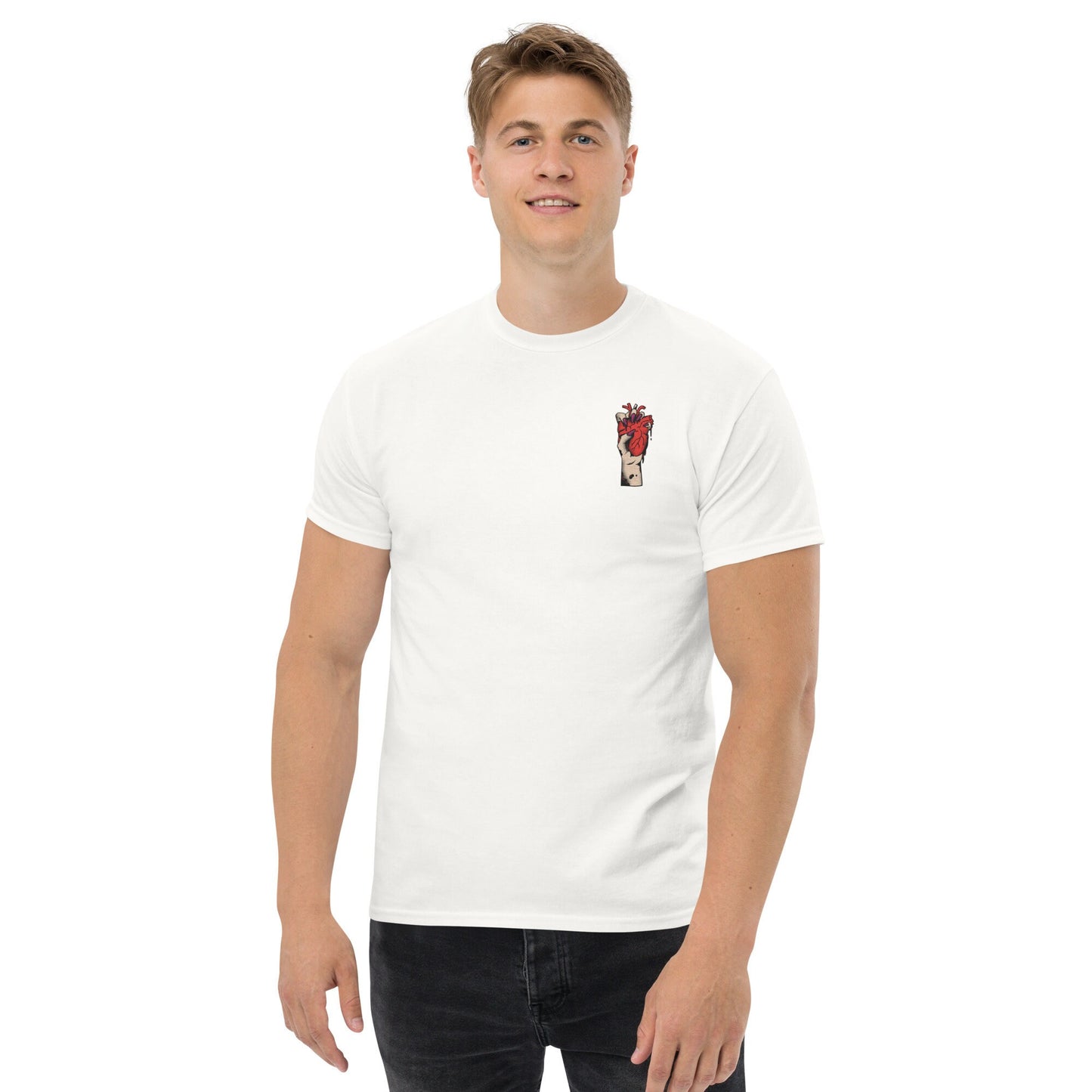 T-shirt Minimaliste pour Homme 100% Coton - Motif Brodé - Tee-shirt style casual, cadeau éthique, anniversaire, Noël
