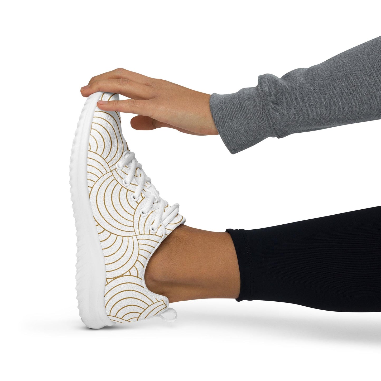 Chaussures de sport pour femme - Blanc et Or – Tennis en toile légères et confortables – Graphique