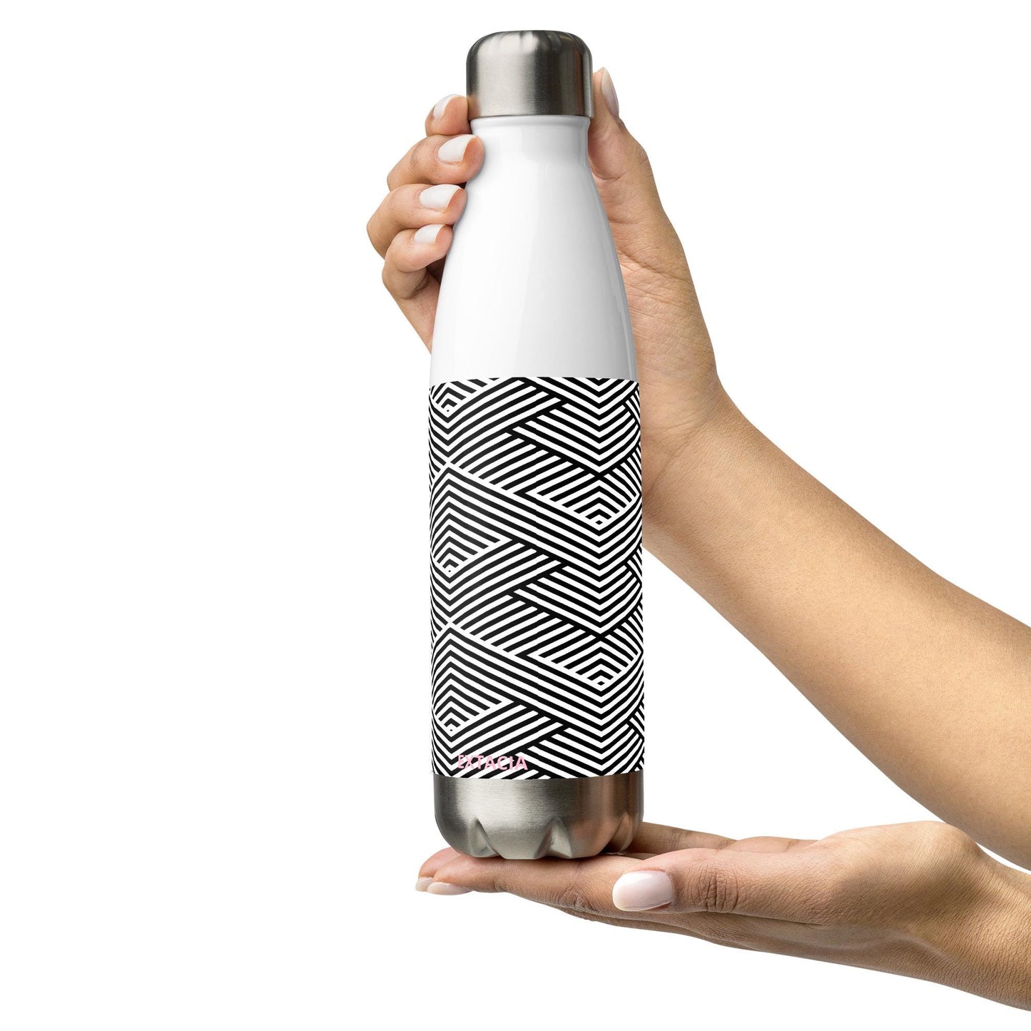 Gourde Inox - Noir & Blanc – Bouteille Étanche, isotherme, durable en acier inoxydable – Graphique