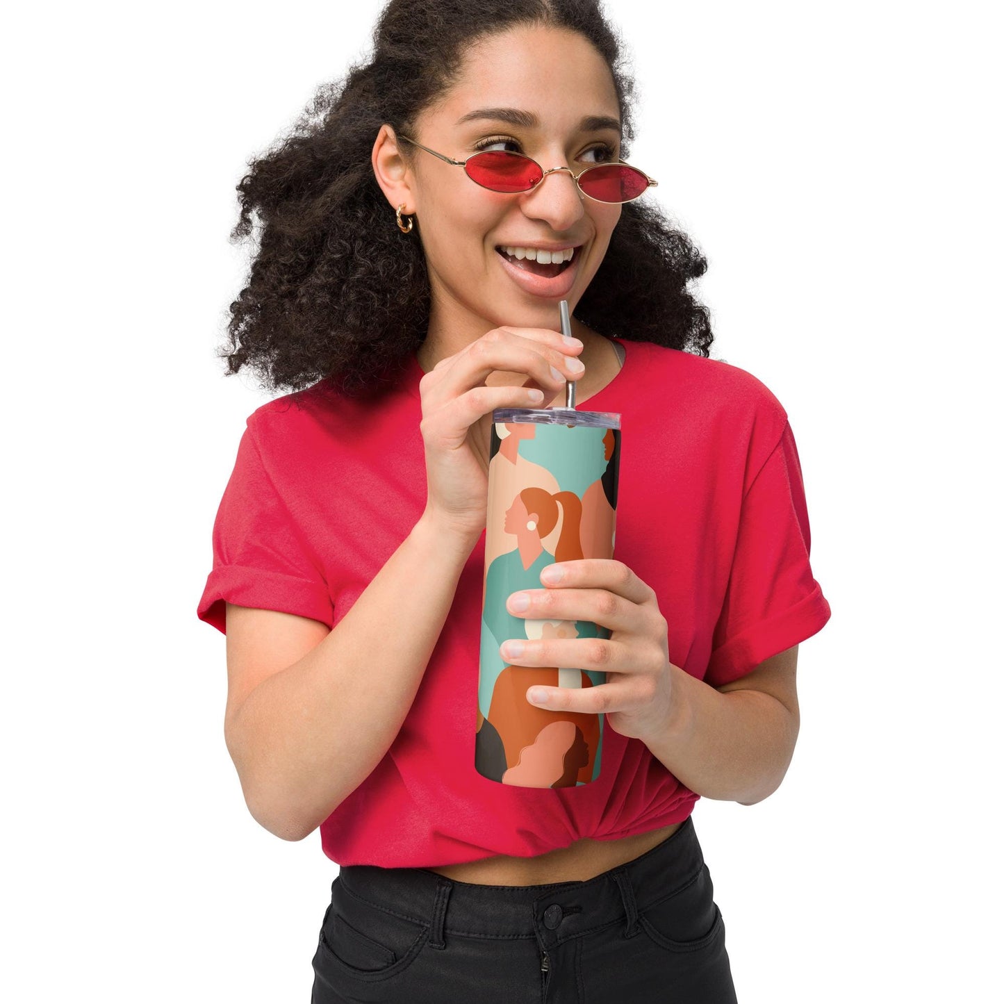 Mug isotherme inox - Gobelet en Acier Inoxydable – Design des Silhouettes Feminines, des Femmes - Mug de Voyage Durable, Étanche - Boissons