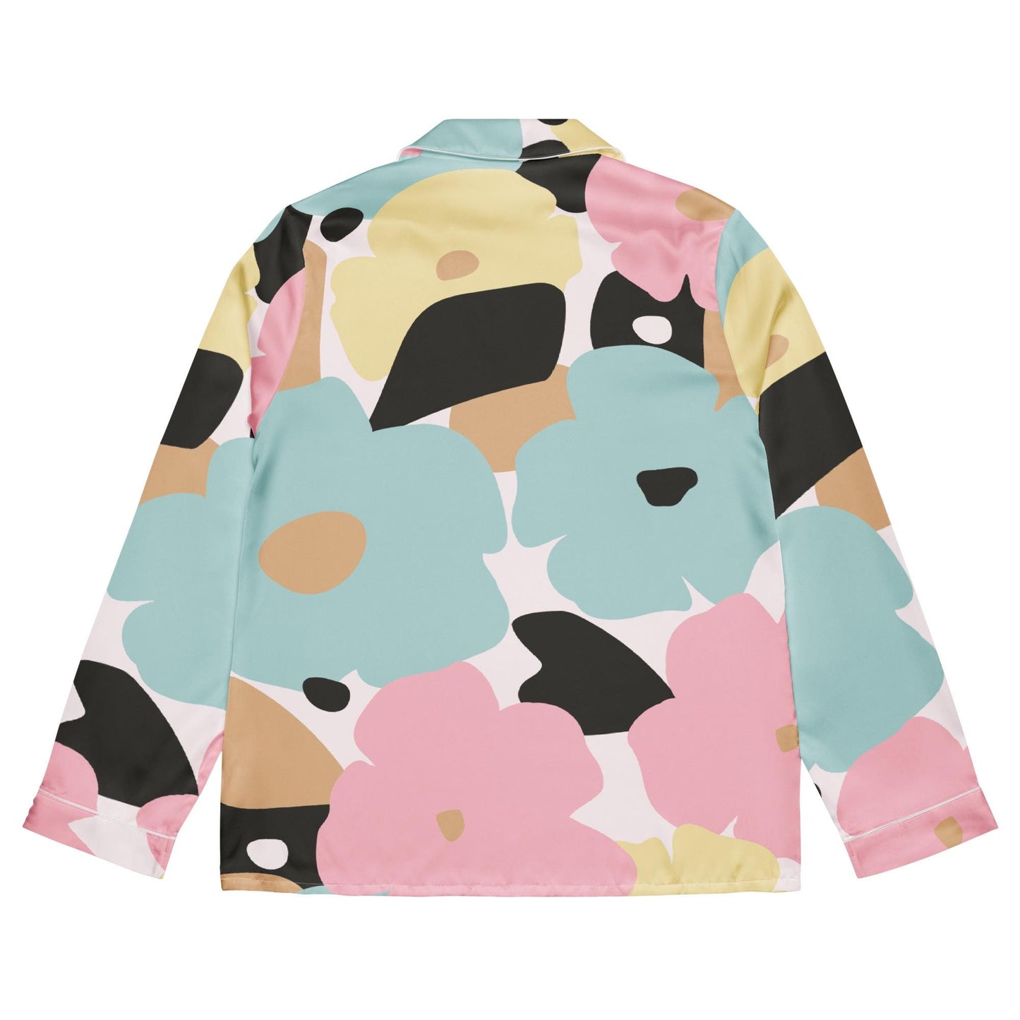 Chemisier de pyjama pour femme - Fleuri, Pastel - Manches longues – Doux, chaud et confortable