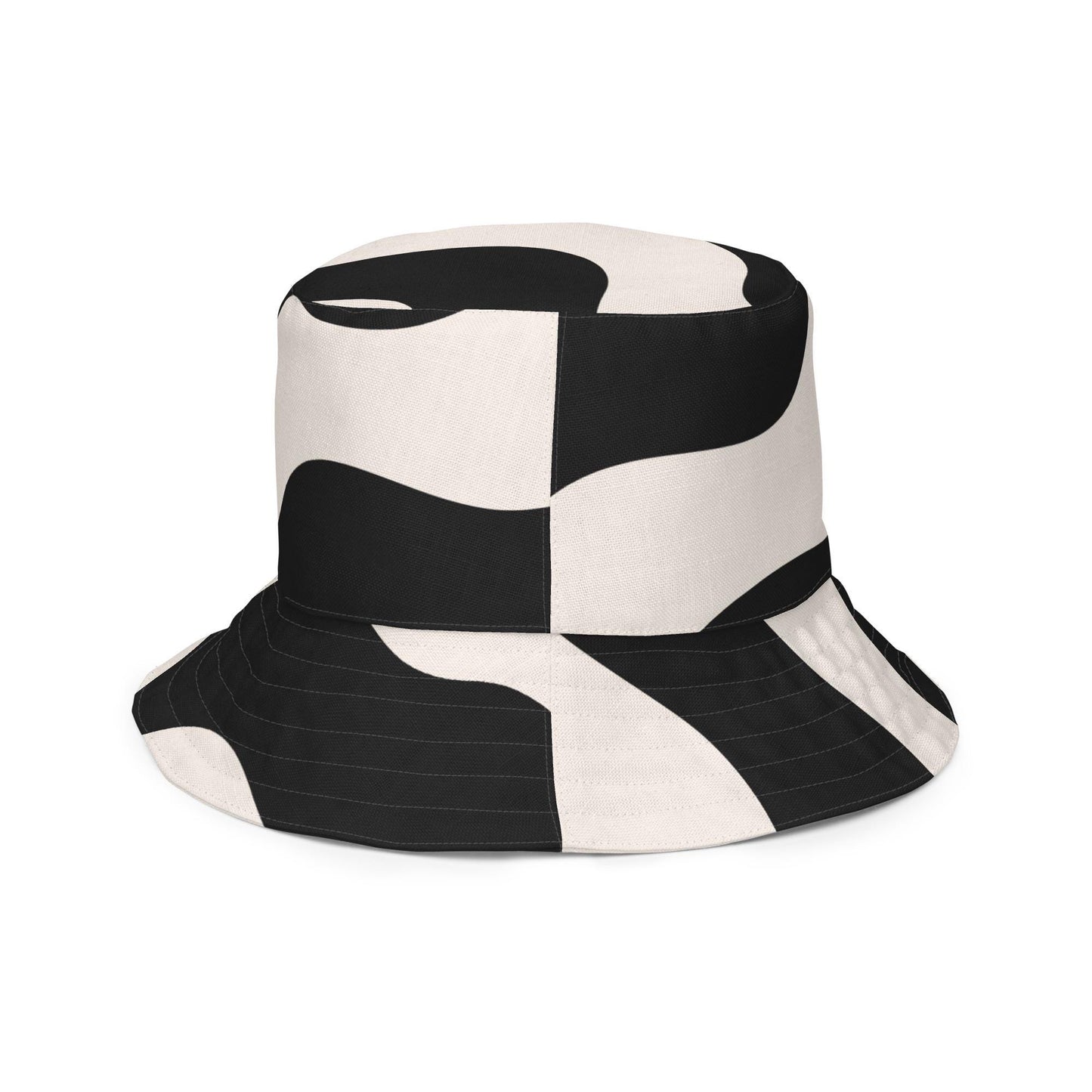 Bob réversible unisexe - Beige et Noir – Léger, respirant et 2-en-1 – Graphique Minimaliste