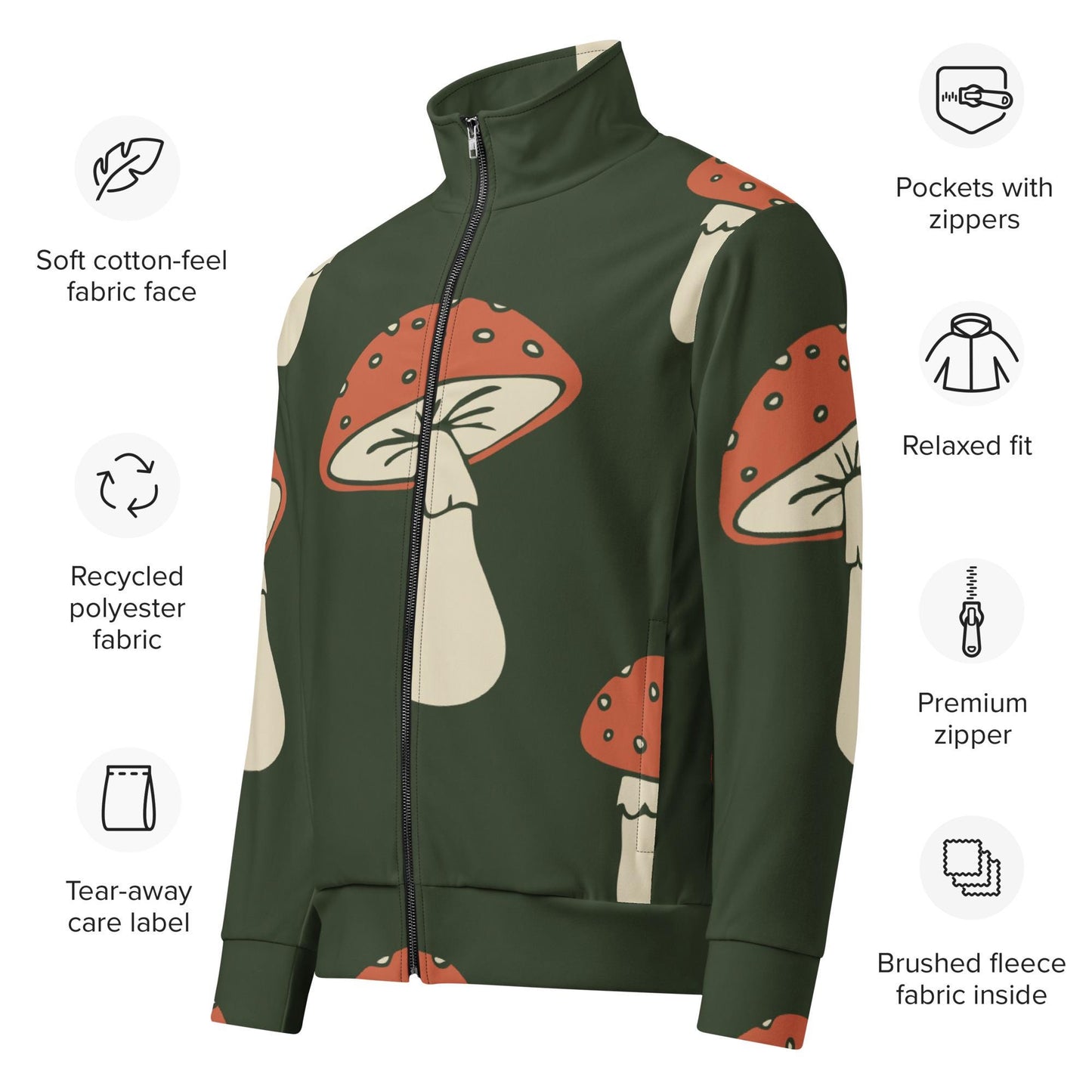 Veste de survêtement pour homme - Vert, imprimé – Zippée, légère et respirante – Minimaliste