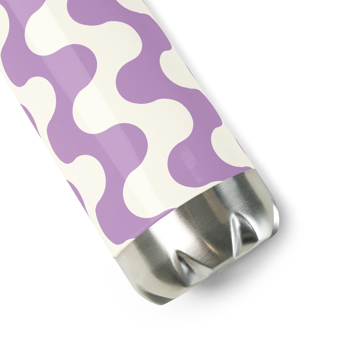 Gourde Inox - Blanc & Violet – Bouteille Étanche, isotherme, durable en acier inoxydable – Graphique