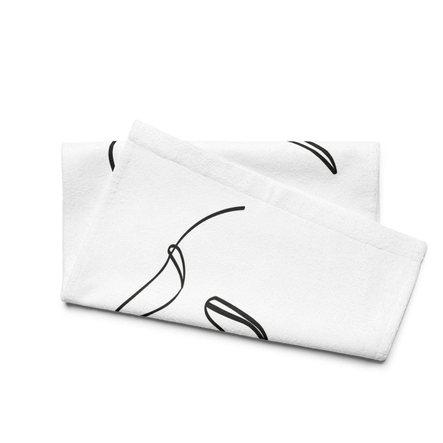 Essuie main en coton – Tissu doux, Absorbant, Personnalisable – Cuisine, Salle de bain, Cadeau Unique - Design Minimaliste Calligraphie
