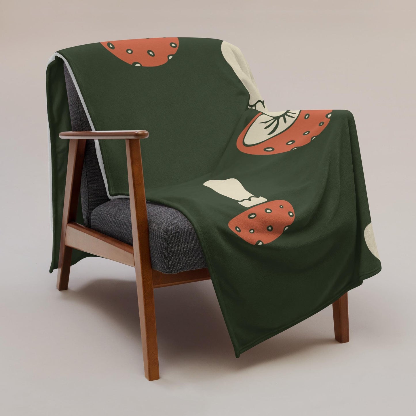 Plaid Doux Personnalisable – Couverture Chaude, Confortable, Légère – microfibre moelleuse – Salon, Canapé - Design Minimaliste Champignons