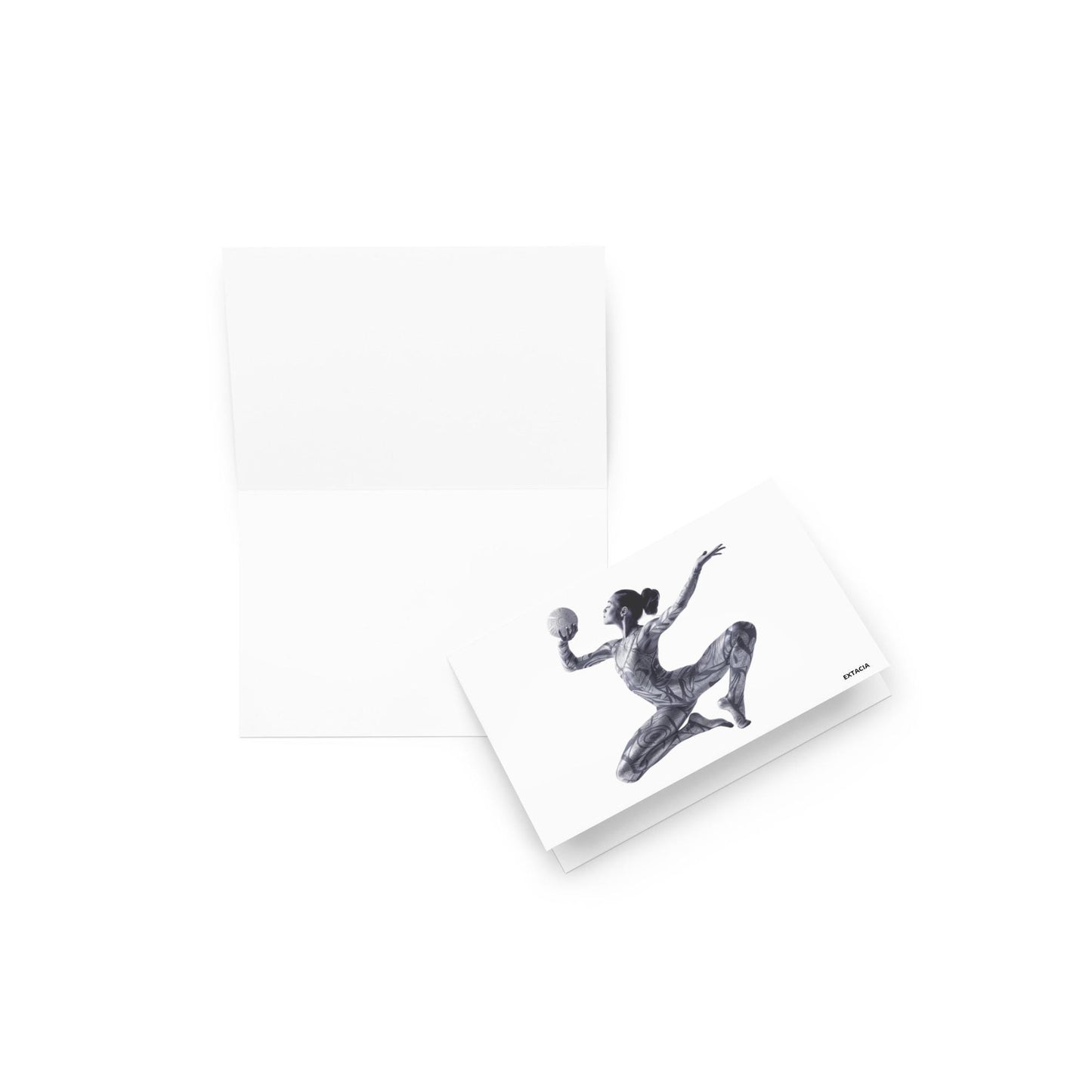 Carte de Vœux imprimée avec Illustration Originale carte artistique avec enveloppe, papeterie délicate pour message personnel gymnaste danse