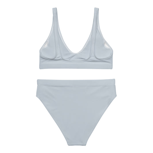 extaciafrance - extacia - Bikini deux pièces, recyclé pour femme – Gris Argent – Eco-responsable, haut brassière & bas taille haute 1