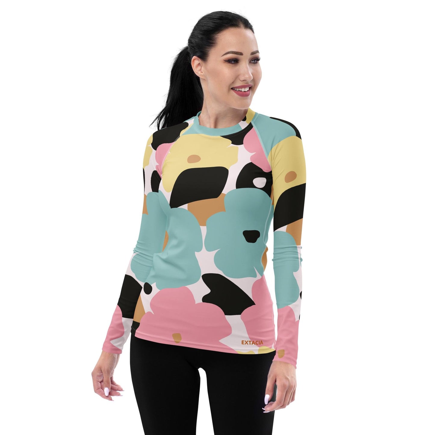 Rash guard pour femme – Fleuri, Pastel – Anti-UV*, séchage rapide, respirant – Minimaliste