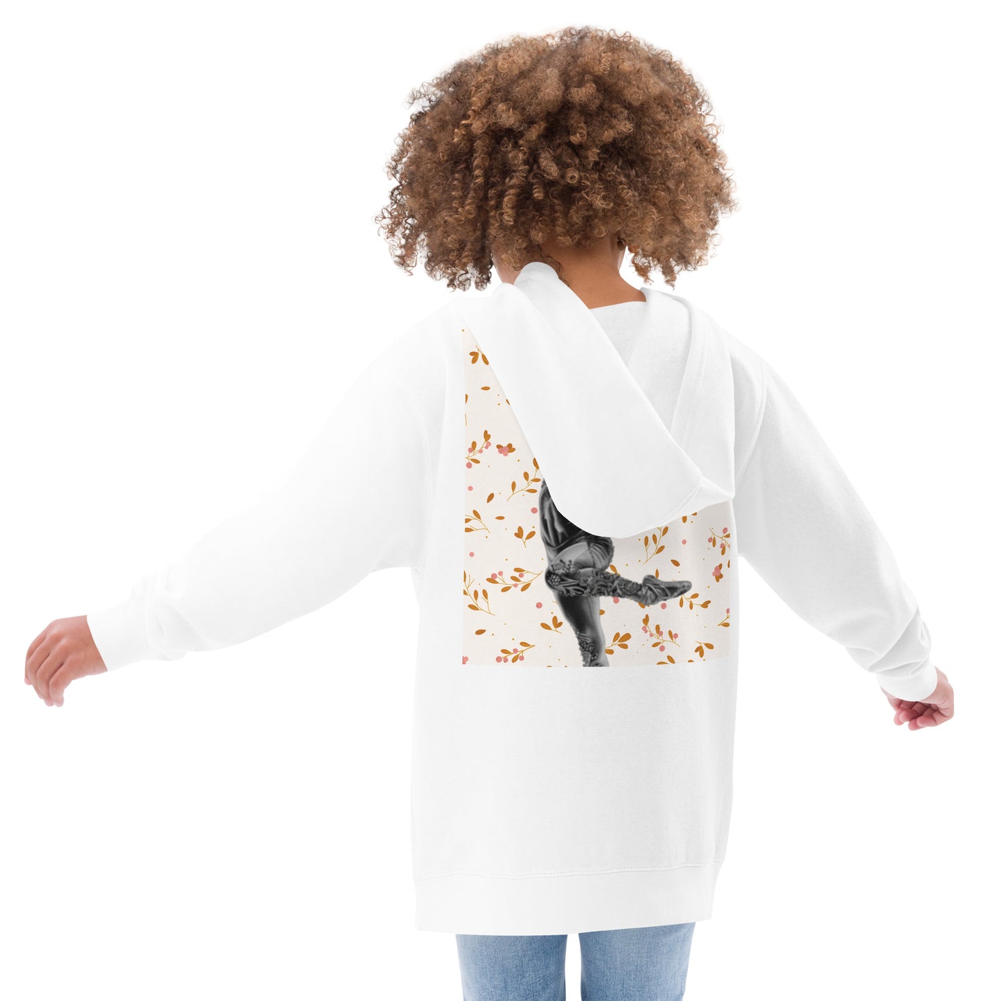 Sweat à capuche pour petite fille – Fleurs du Printemps – Coton-mélange, motif imprimé, pull chaud & doux – Motif Gymnaste Danseuse