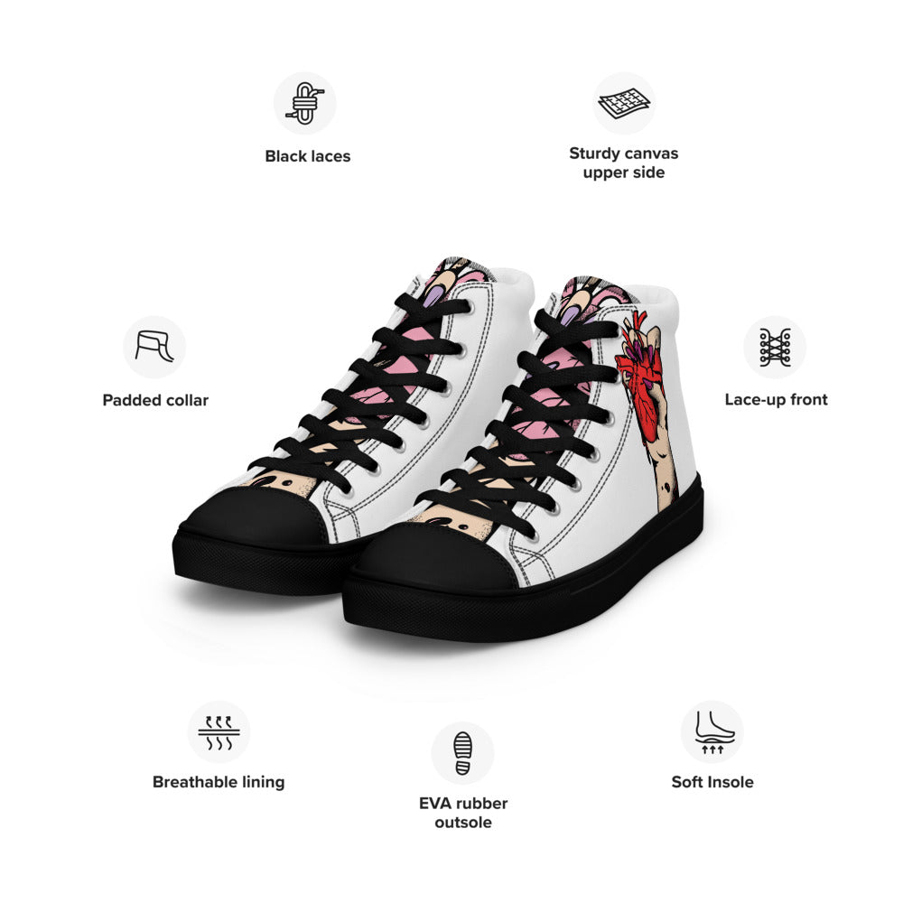 Baskets montantes en toile homme – À lacets, légères et confortables – Coeur déjà pris