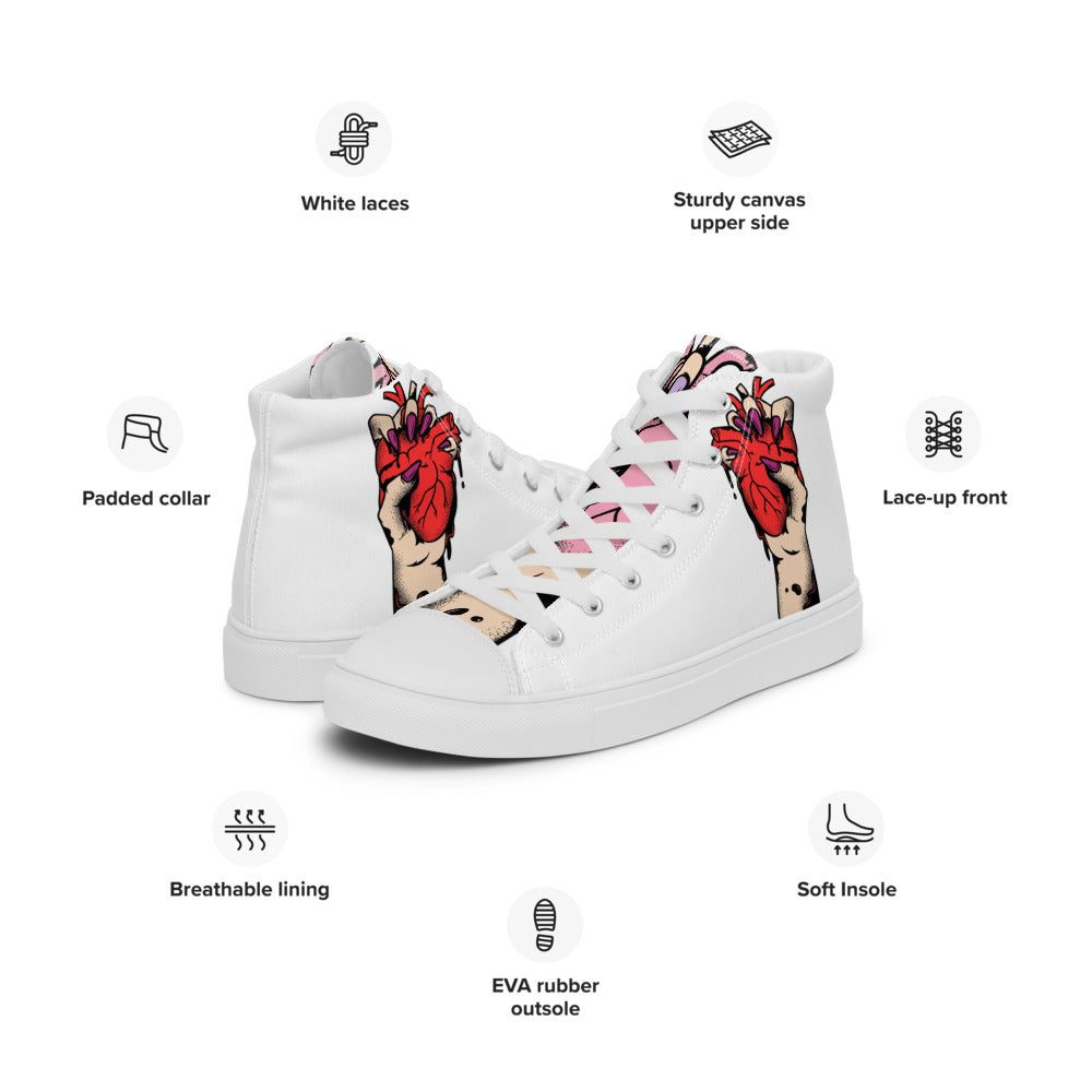 Baskets montantes en toile homme – À lacets, légères et confortables – Coeur déjà pris