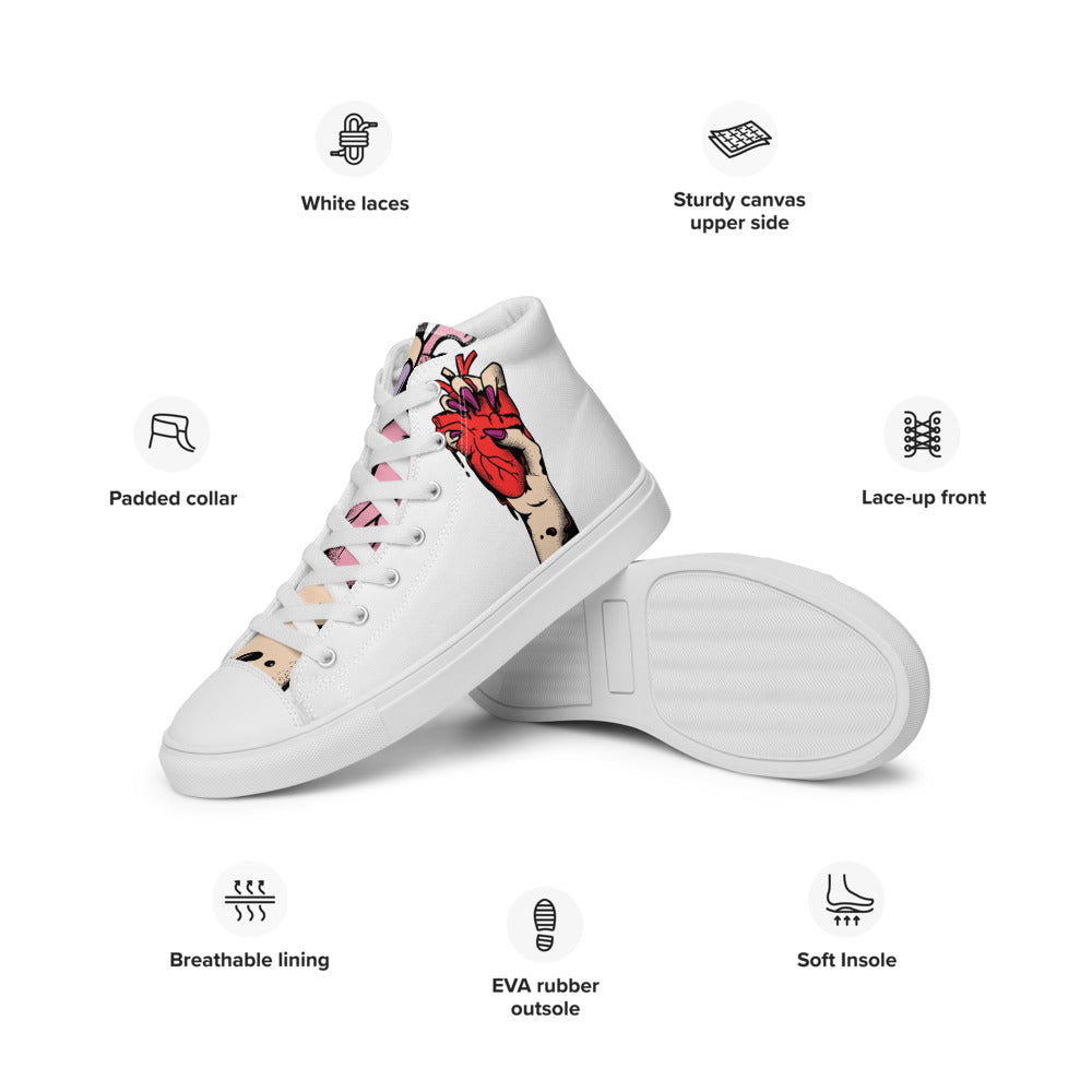 Baskets montantes en toile homme – À lacets, légères et confortables – Coeur déjà pris