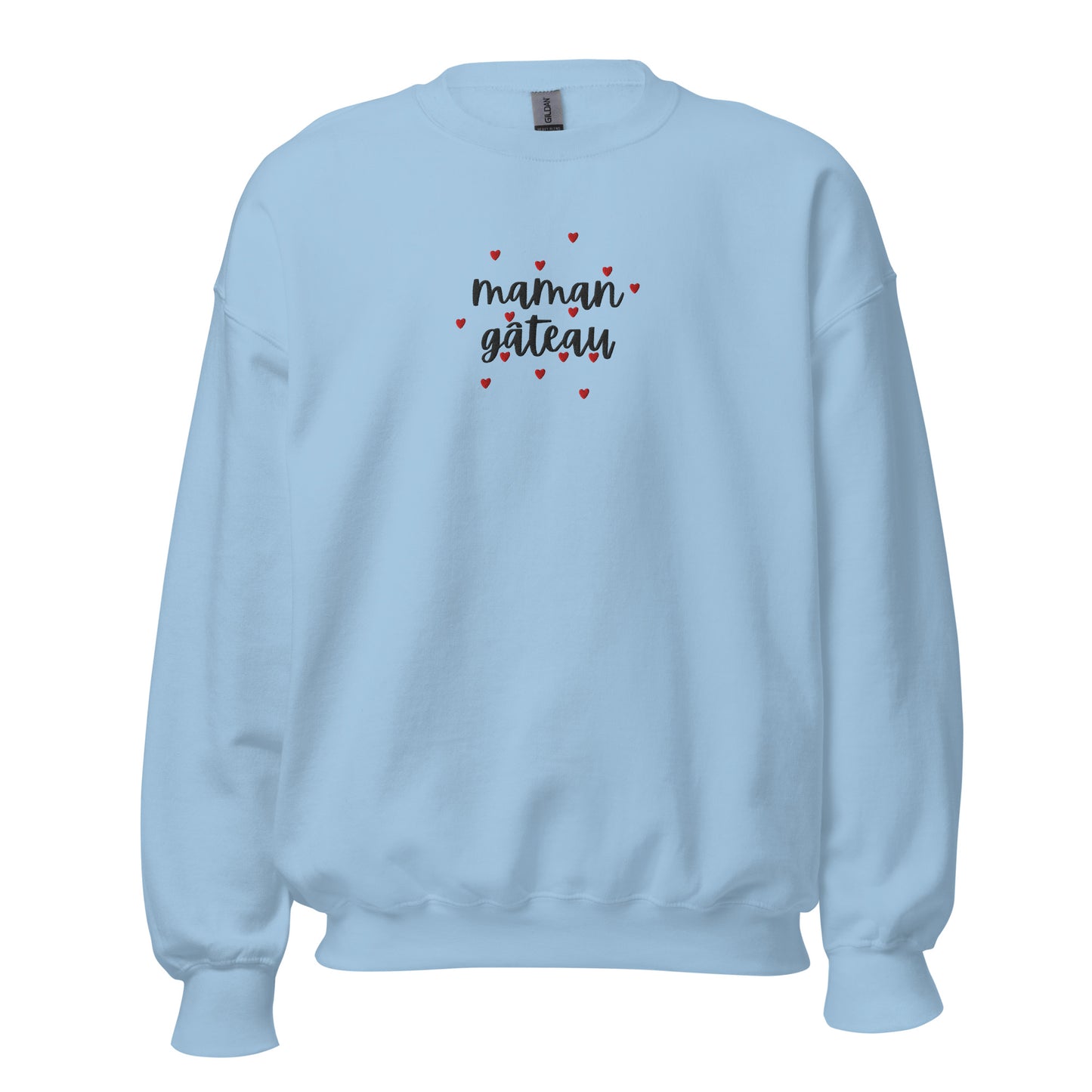 Sweat à col rond pour femme – mélange coton/polyester –  motif brodé "Maman Gâteau"