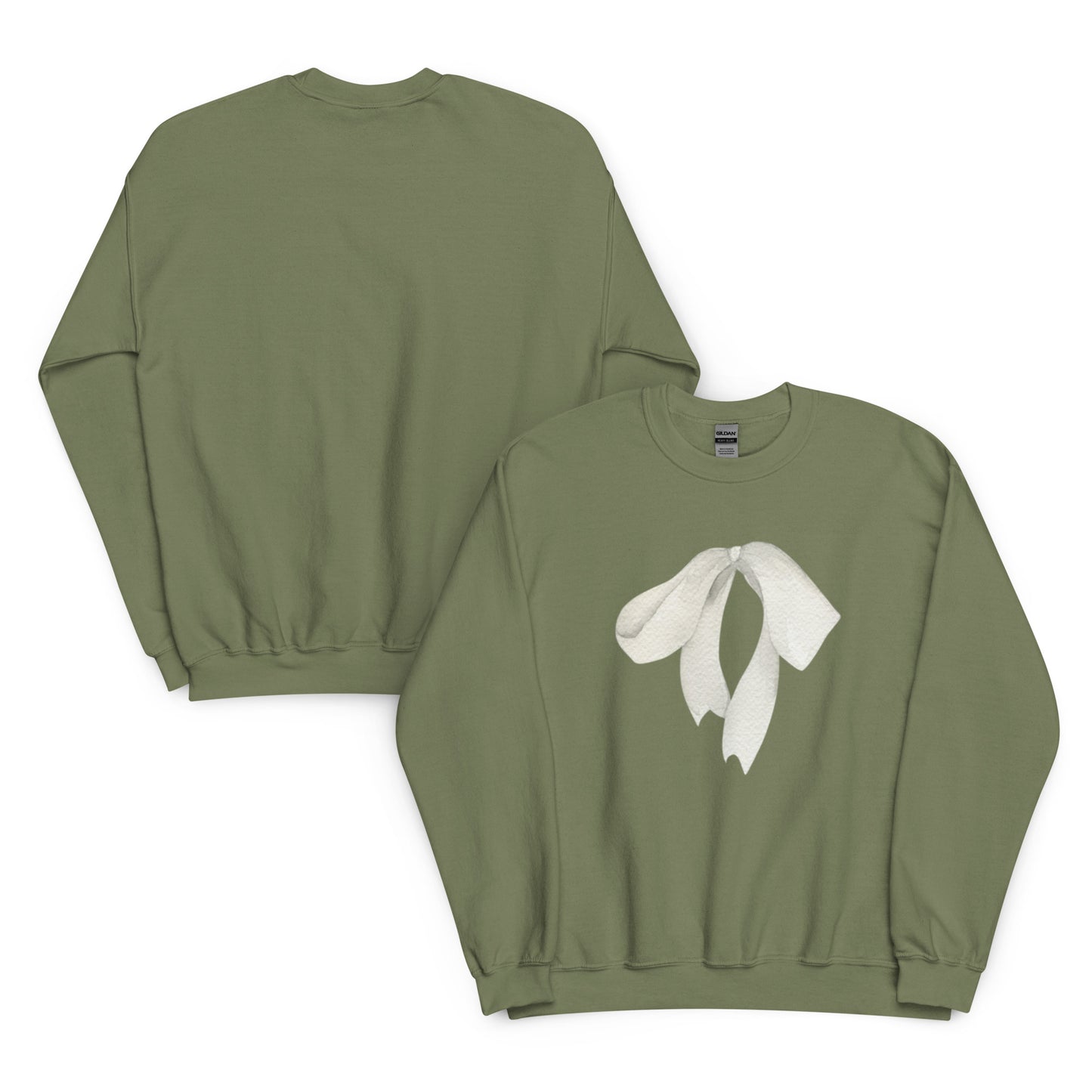 Sweat à col rond pour femme – mélange coton/polyester – motif imprimé "Petit Noeud" Minimaliste