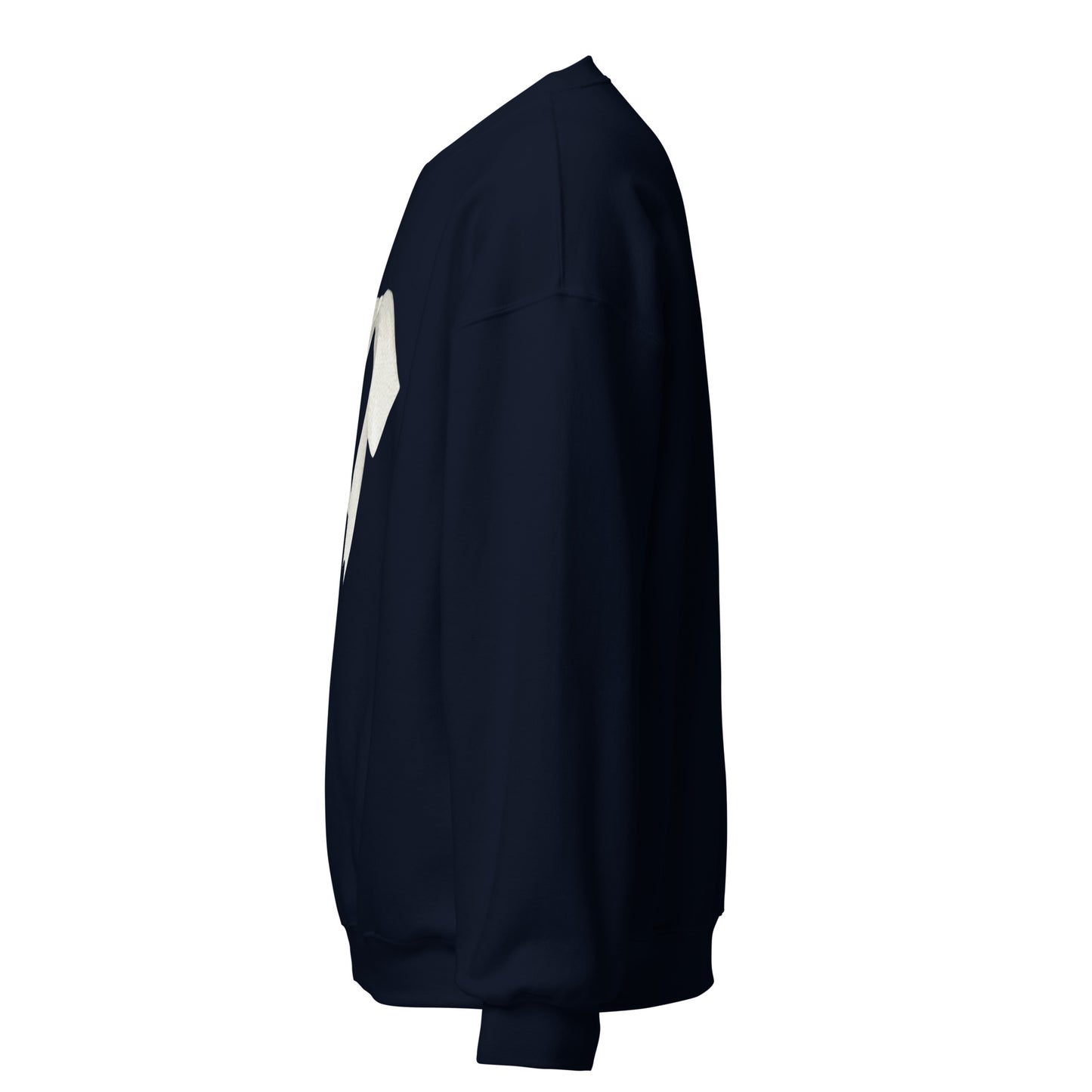 Sweat à col rond pour femme – mélange coton/polyester – motif imprimé "Petit Noeud" Minimaliste