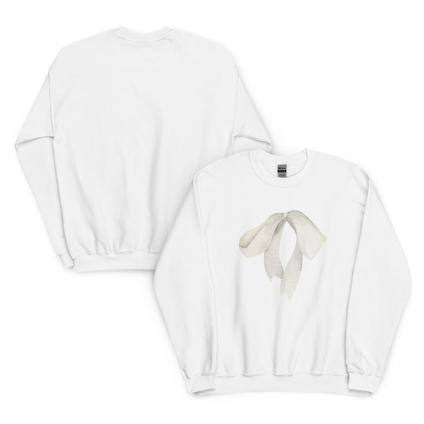 Sweat à col rond pour femme – mélange coton/polyester – motif imprimé "Petit Noeud" Minimaliste