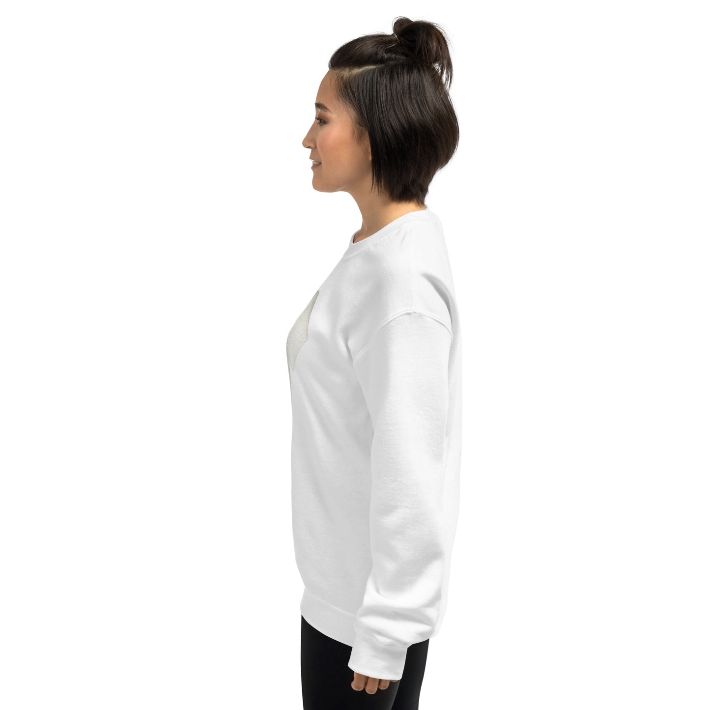 Sweat à col rond pour femme – mélange coton/polyester – motif imprimé "Petit Noeud" Minimaliste