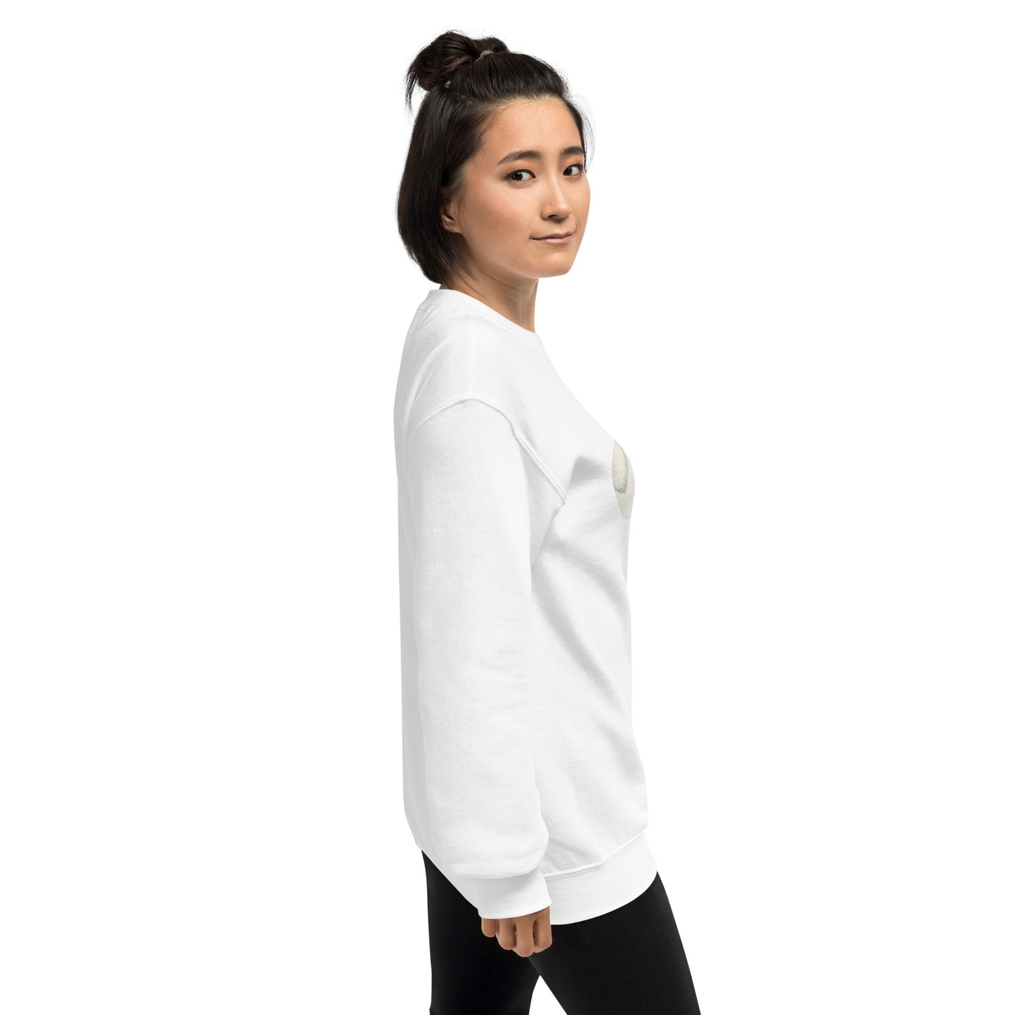 Sweat à col rond pour femme – mélange coton/polyester – motif imprimé "Petit Noeud" Minimaliste