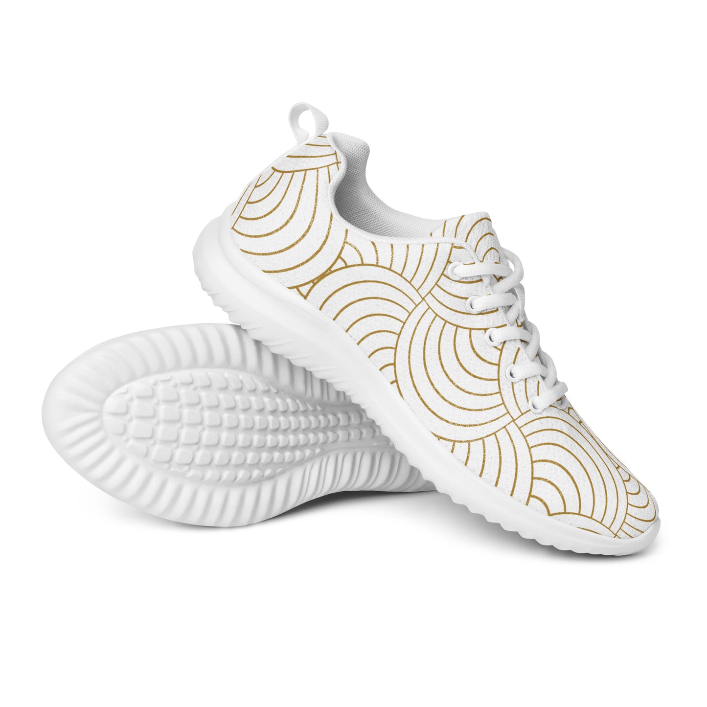 Chaussures de sport pour femme - Blanc et Or – Tennis en toile légères et confortables – Graphique