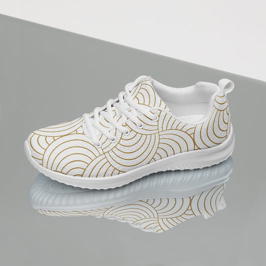 Chaussures de sport pour femme - Blanc et Or – Tennis en toile légères et confortables – Graphique