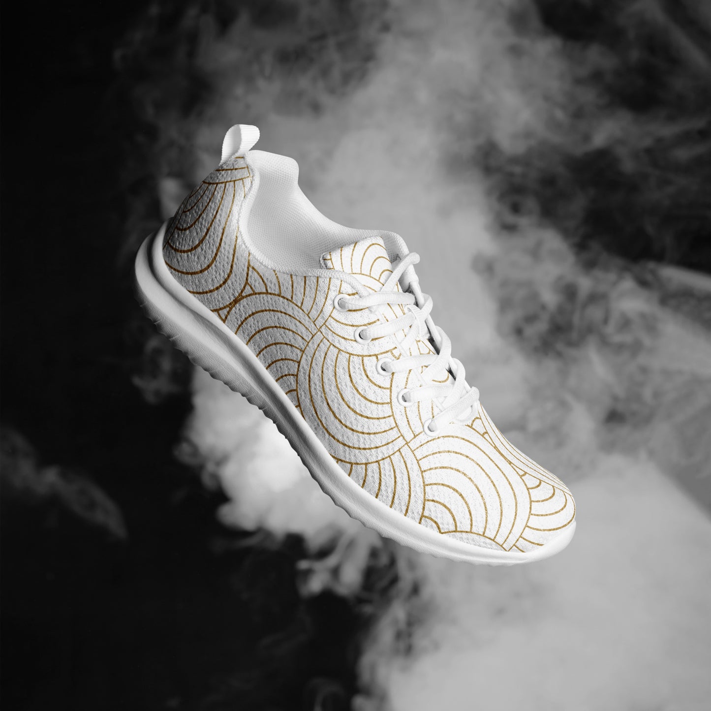 Chaussures de sport pour femme - Blanc et Or – Tennis en toile légères et confortables – Graphique