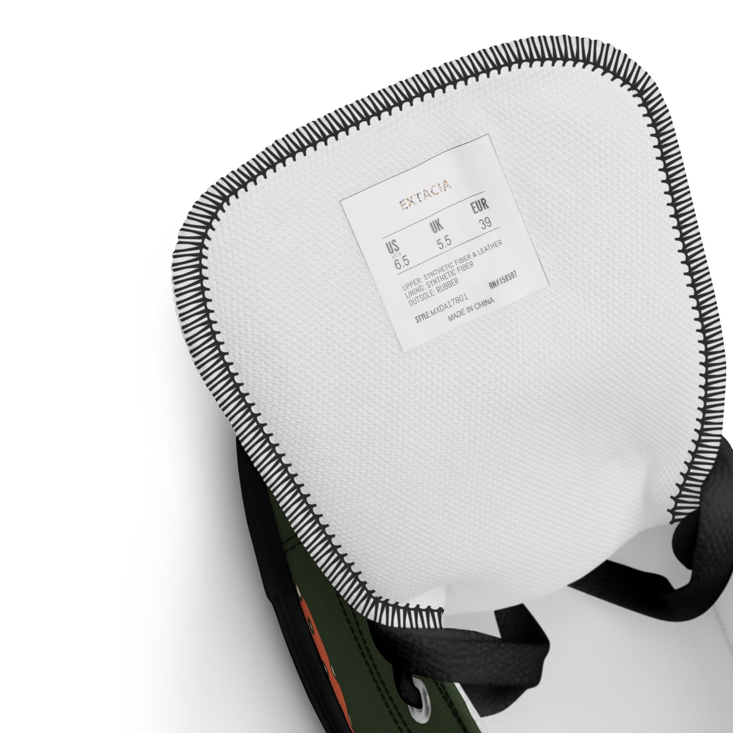 Baskets hautes en toile femme - Vert, imprimé – Légères et confortables – Minimaliste