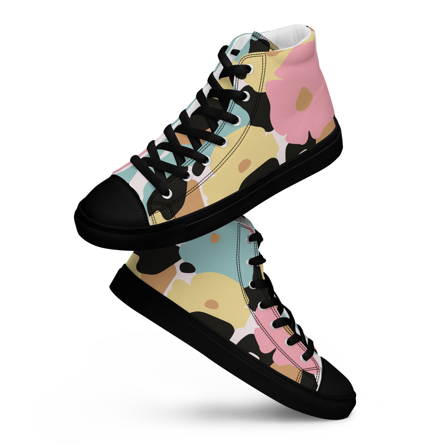 Baskets hautes en toile femme - Fleuri, Pastel – Légères et confortables – Minimaliste