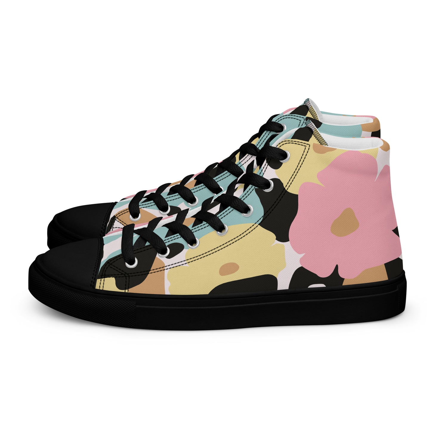 Baskets hautes en toile femme - Fleuri, Pastel – Légères et confortables – Minimaliste