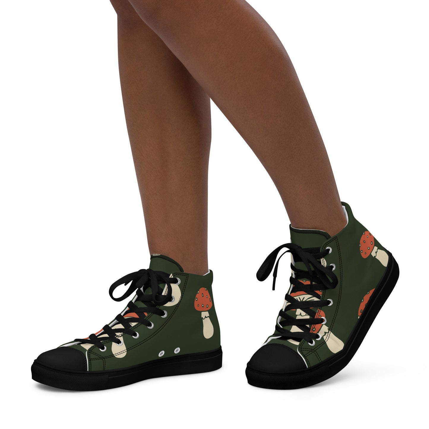 Baskets hautes en toile femme - Vert, imprimé – Légères et confortables – Minimaliste