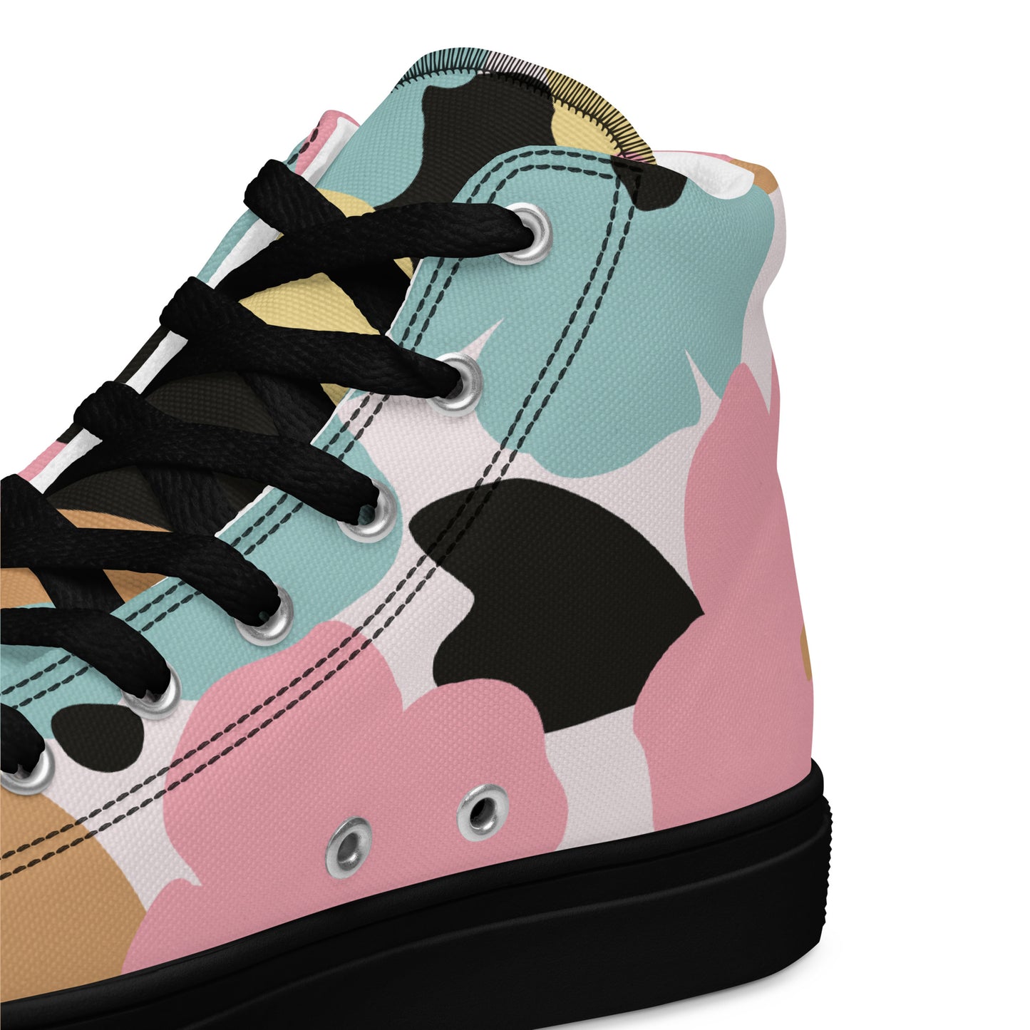 Baskets hautes en toile femme - Fleuri, Pastel – Légères et confortables – Minimaliste