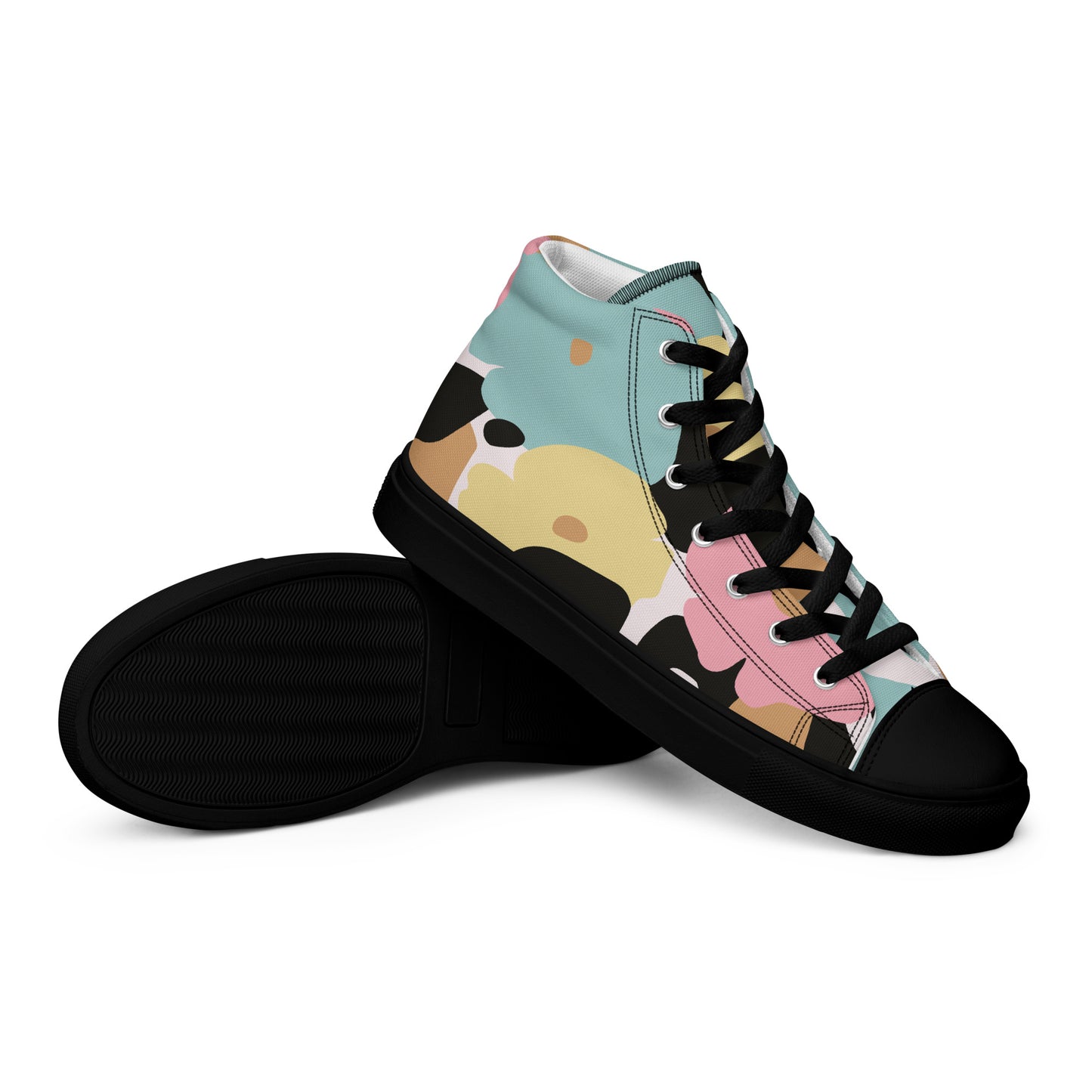 Baskets hautes en toile femme - Fleuri, Pastel – Légères et confortables – Minimaliste