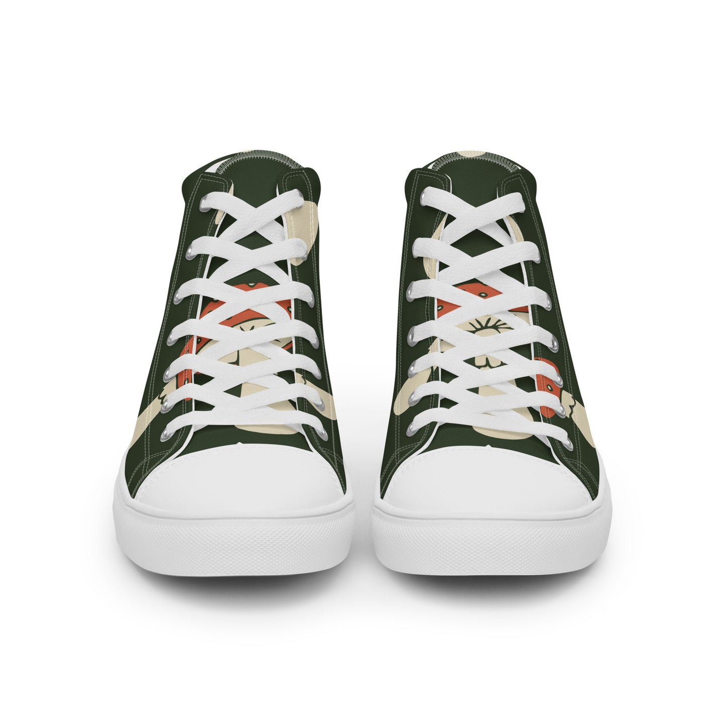 Baskets hautes en toile femme - Vert, imprimé – Légères et confortables – Minimaliste