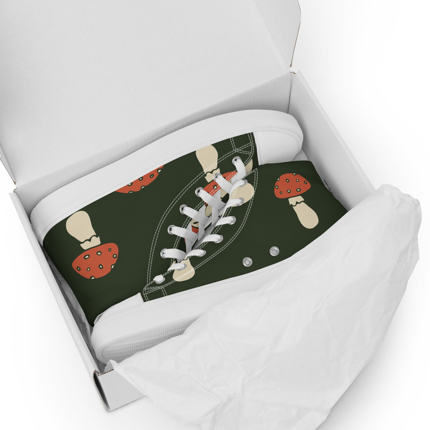 Baskets hautes en toile femme - Vert, imprimé – Légères et confortables – Minimaliste